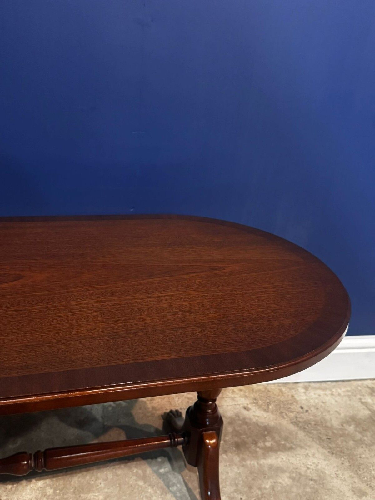 Antique Mahogany Oval Table On Brass Claw Wine Feet Low Coffee Table. photo vinterior