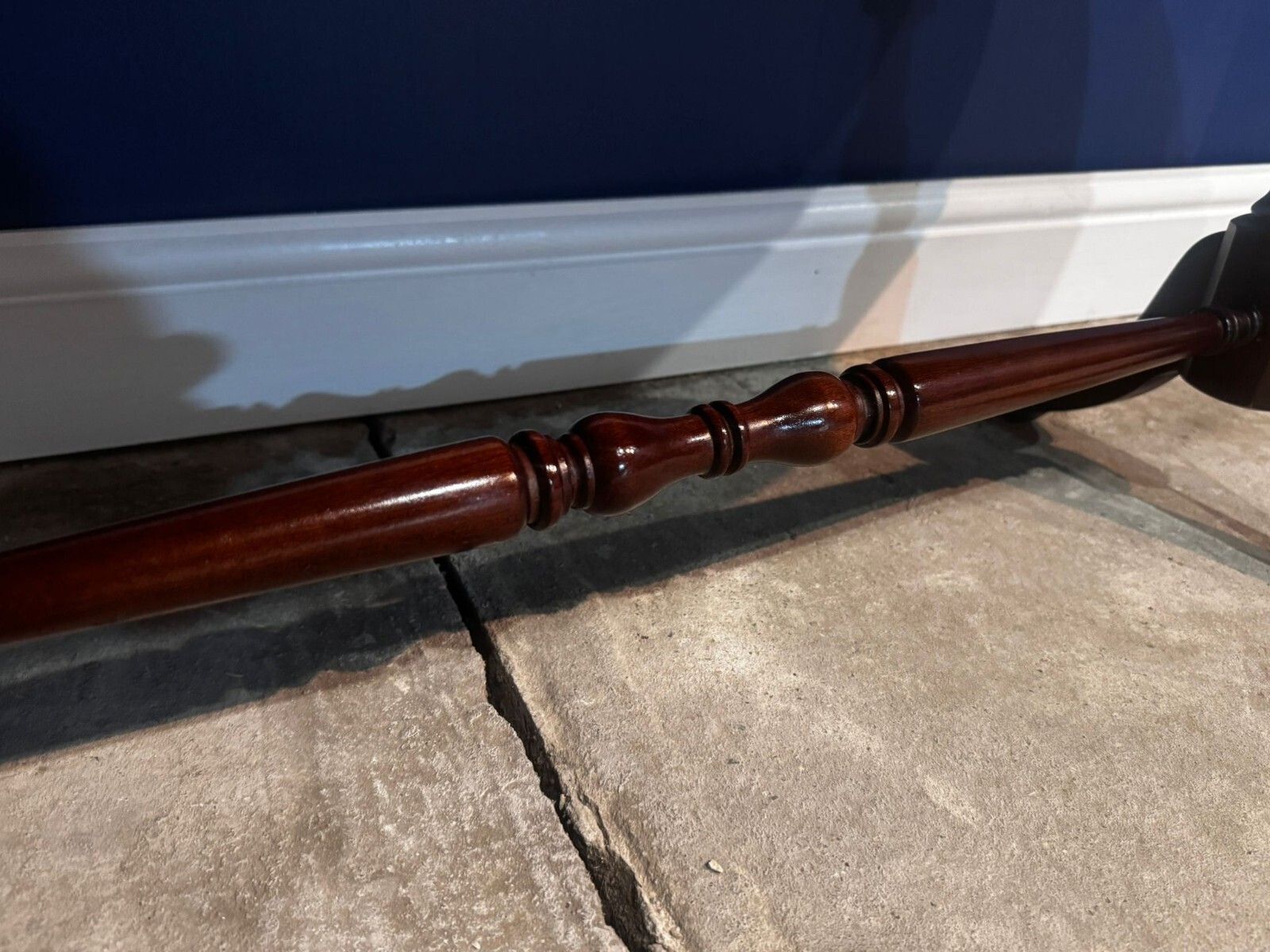 Antique Mahogany Oval Table On Brass Claw Wine Feet Low Coffee Table. photo vintage