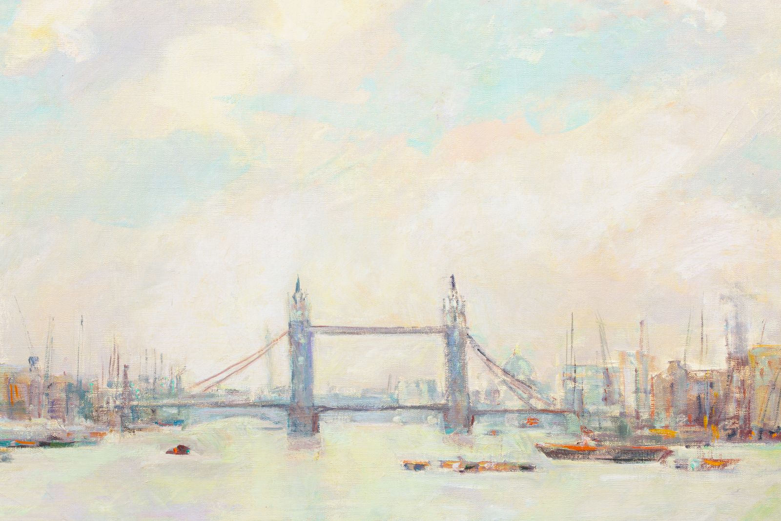 'River Thames And The Tower Bridge, London' Door Charles Hug ( 1899 – 1979 ) photo vinterior