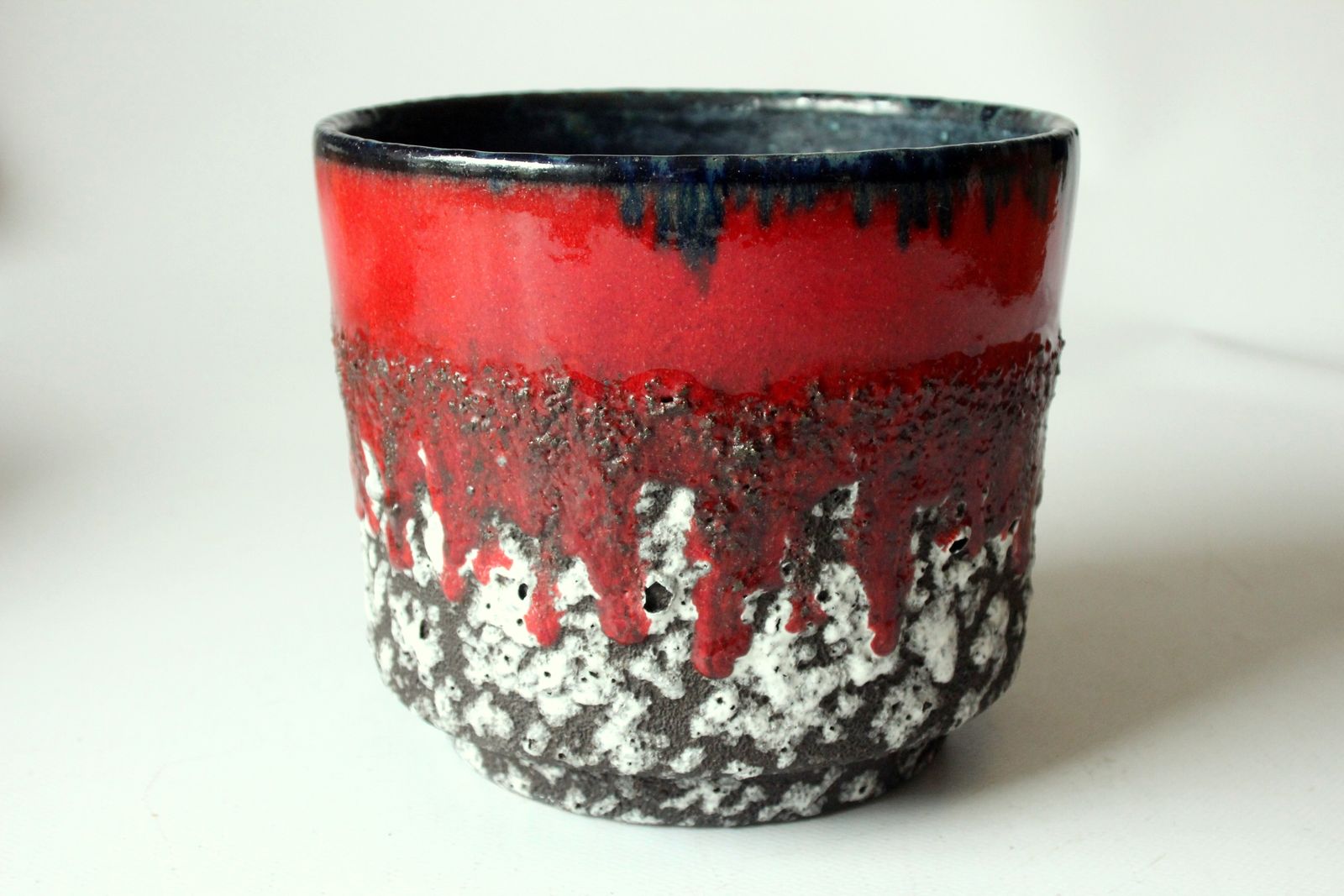 Vintage Fat Lava Style German Ceramic Plant Pot  From The 70s