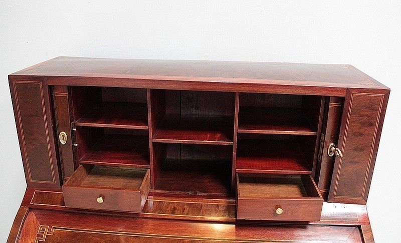 Office Cylinder Louis XVI Mahogany 18th photo vinterior