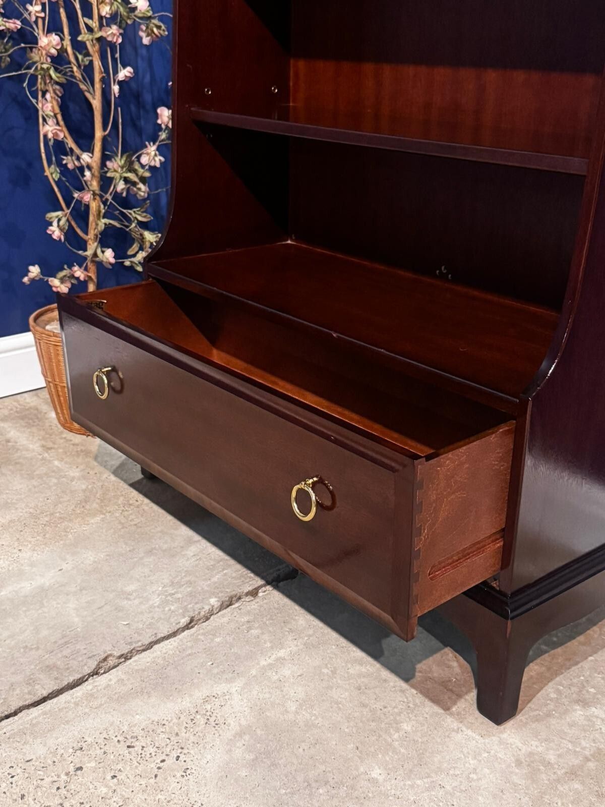 Stag Minstrel Bookcase   Waterfall Shelves   Mahogany 2 Drawer   Retro Vintage B. photo buy