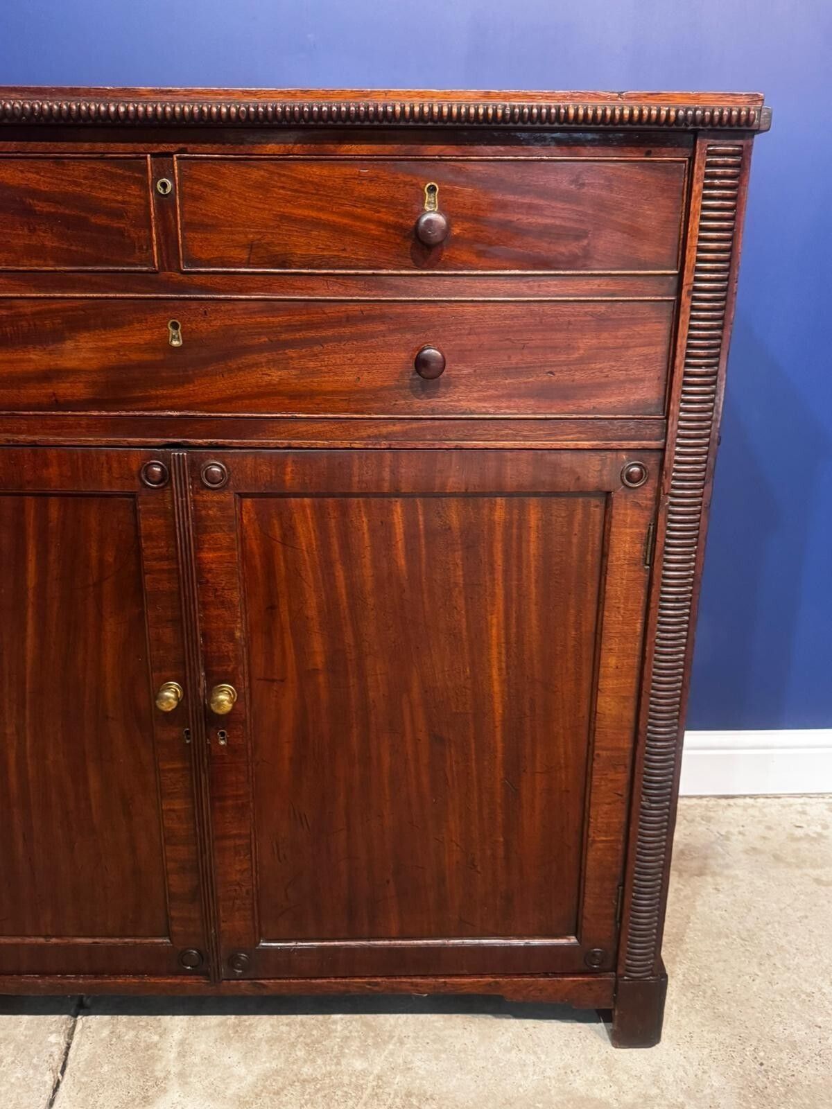 Antique Secretaire Chest Of Drawers Georgian Mahogany Bureau Vintage. photo vinterior