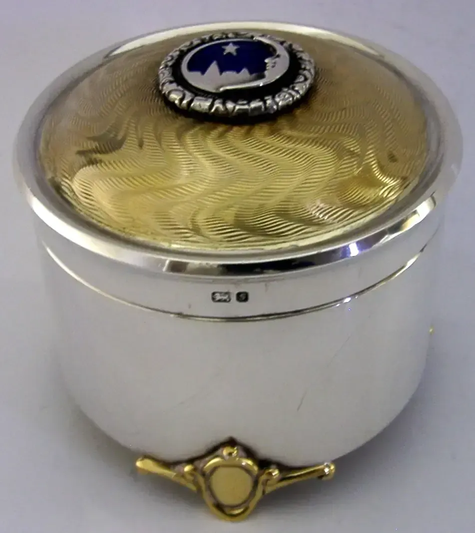 Silent Night Sterling Silver Gilt Enamel Musical Box 1981 Cased 76 Of Only 500 photo Home Decor