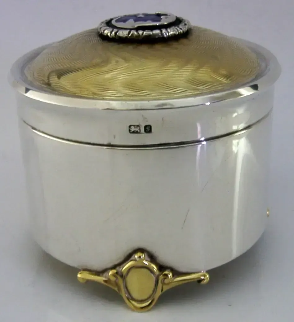 photo furniture Silent Night Sterling Silver Gilt Enamel Musical Box 1981 Cased 76 Of Only 500