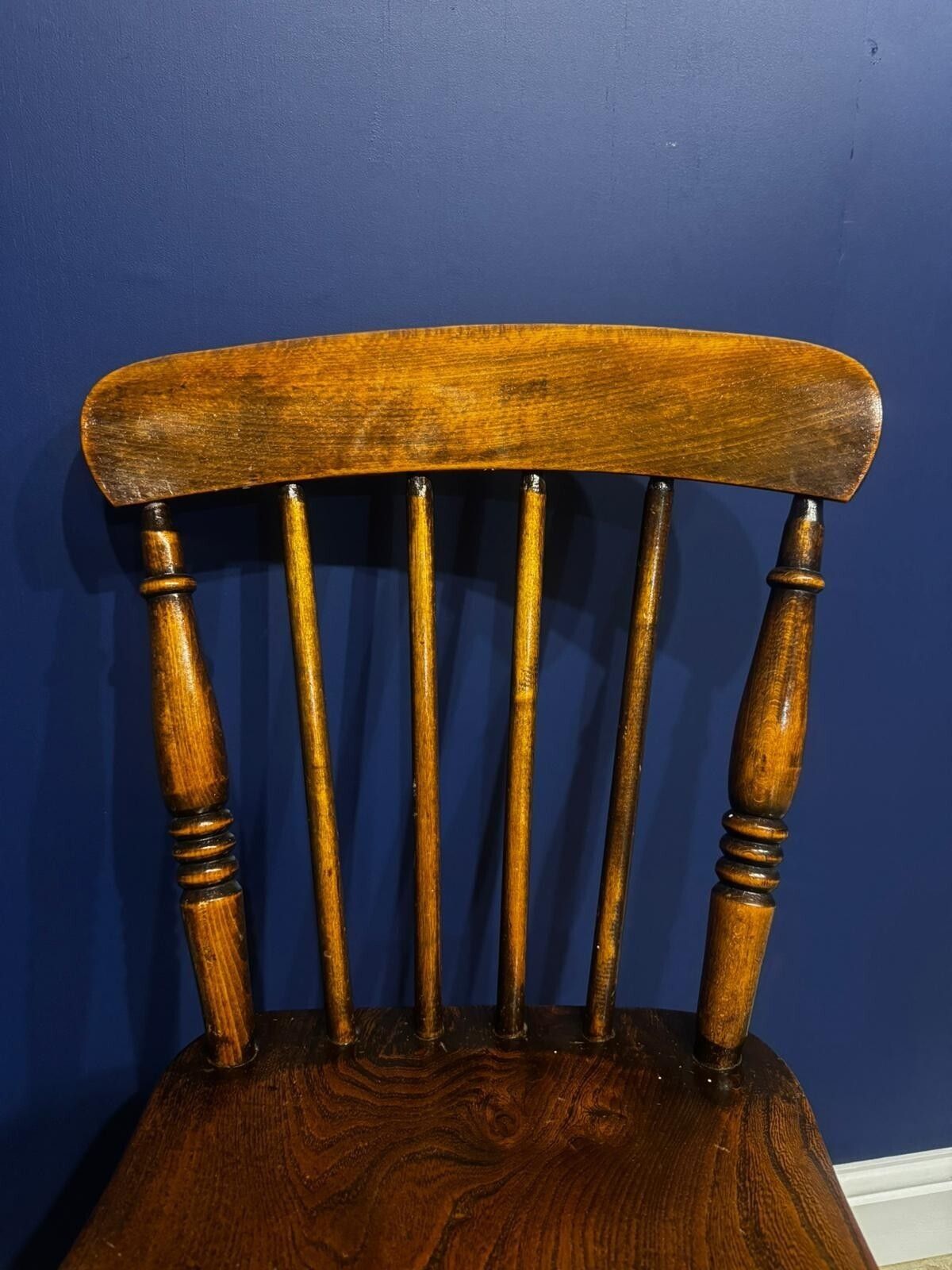Antique Elm Chair Farmhouse Rustic Kitchen Dining Chair Victorian Bedroom. photo for sale