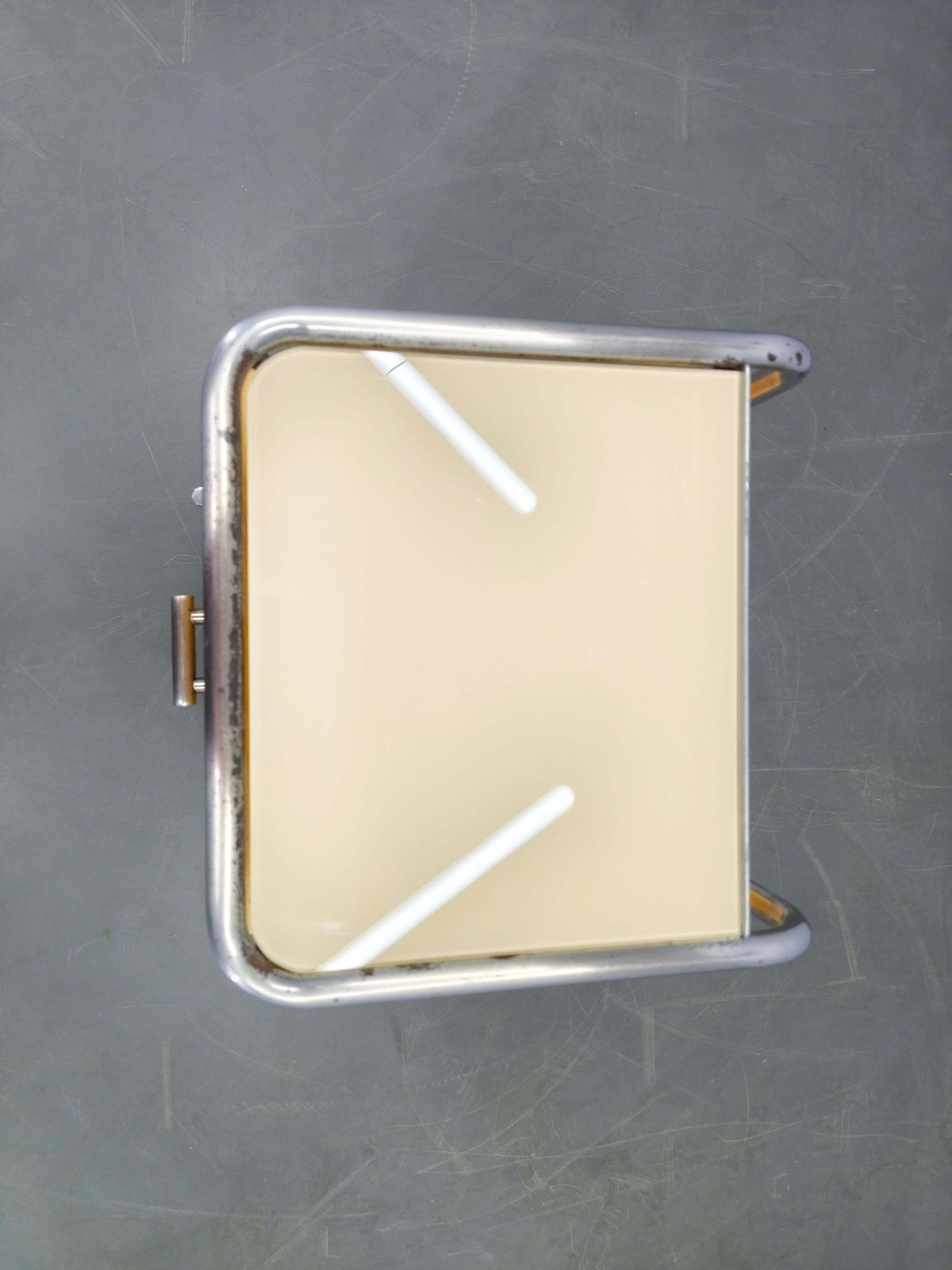 Bauhaus Chrome Tubular Nightstand With Glass Top, 1930s photo buy