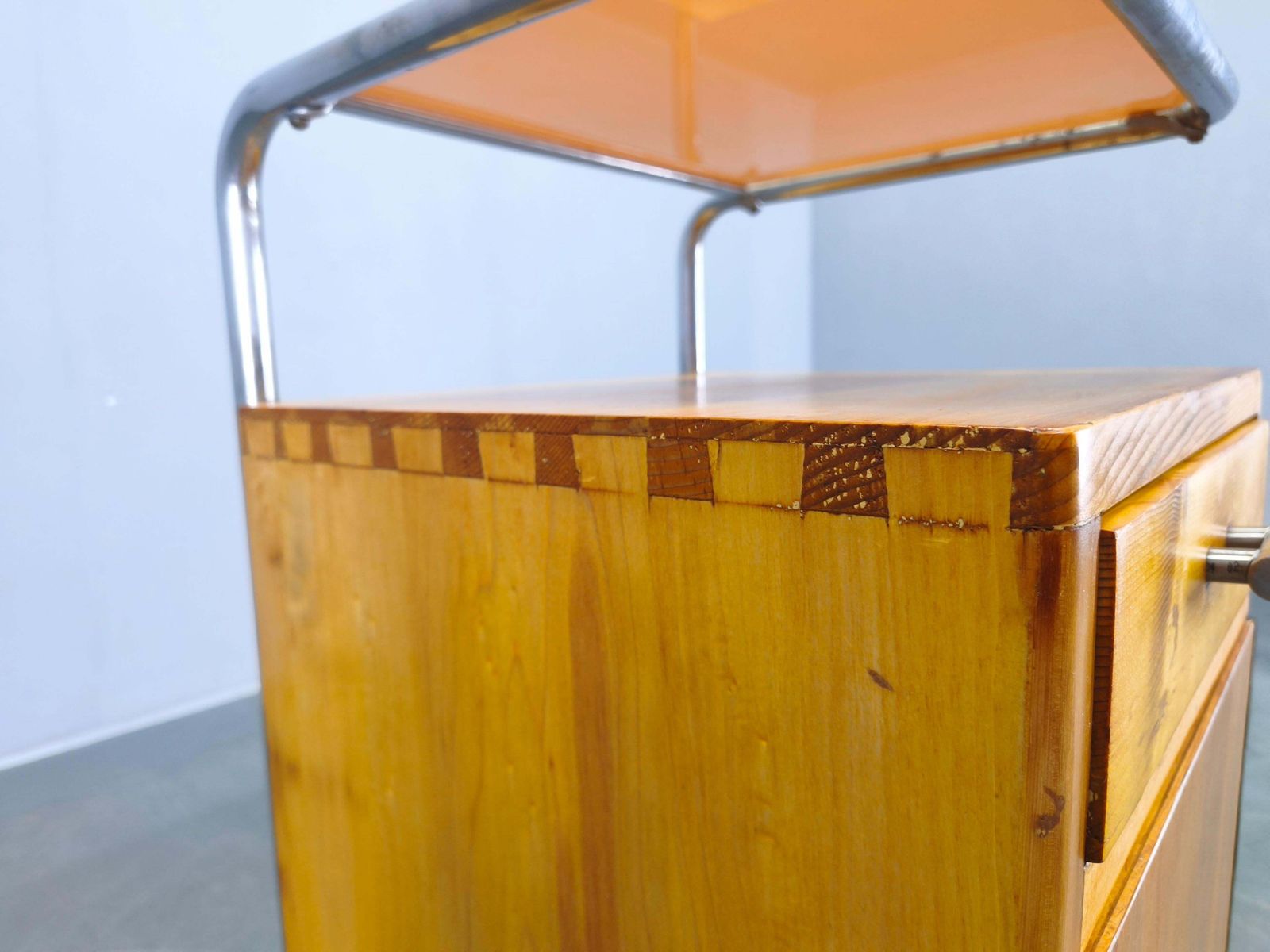 photo buy Bauhaus Chrome Tubular Nightstand With Glass Top, 1930s