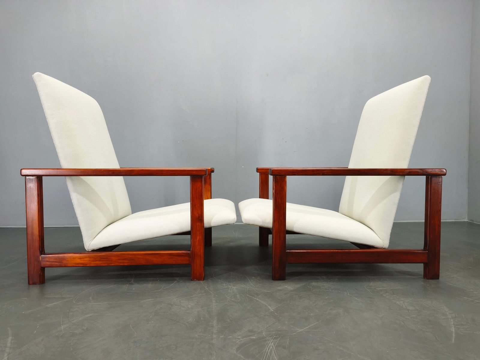 Pair Of Mid Century Pine Lounge Chairs, Czechoslovakia 1970s photo buy
