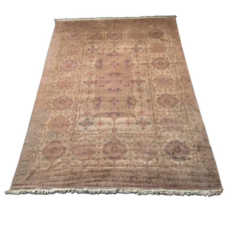 Art Nouveau Hand Knotted Carpet With Floral Design, Theo Nieuwenhuis, 1890 1905