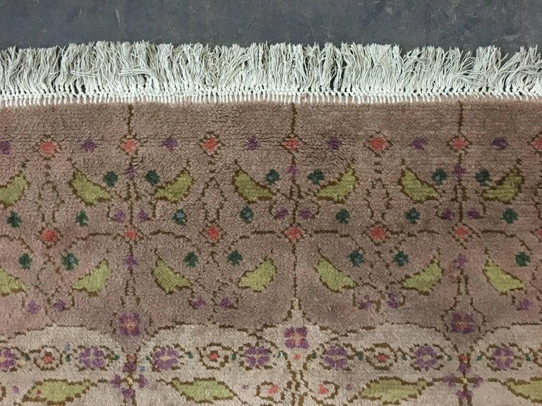 Art Nouveau Hand Knotted Carpet With Floral Design, Theo Nieuwenhuis, 1890 1905 photo vintage