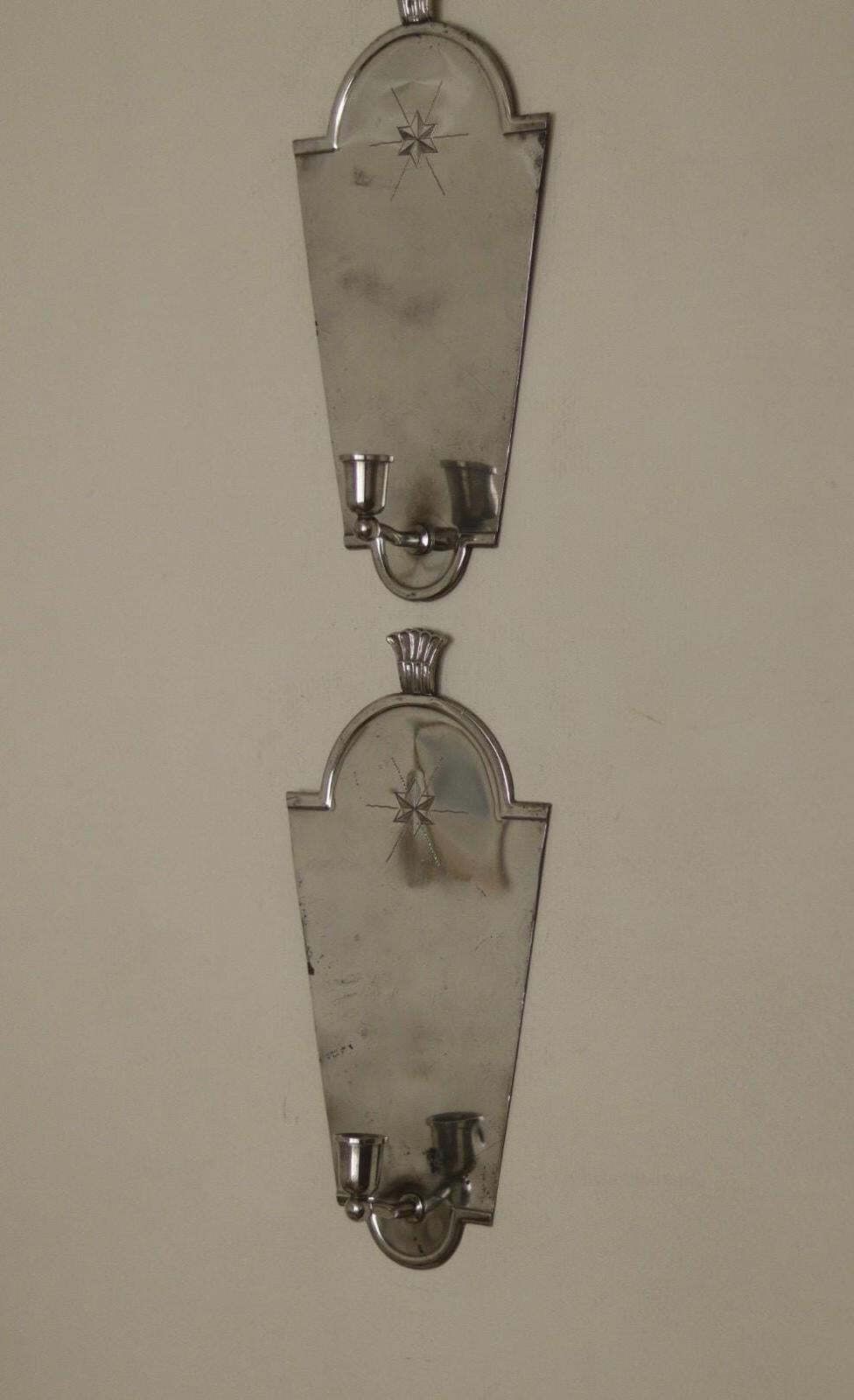 Pair Of Mid Century Swedish Pewter Sconces By Svenskt Tenn photo furniture