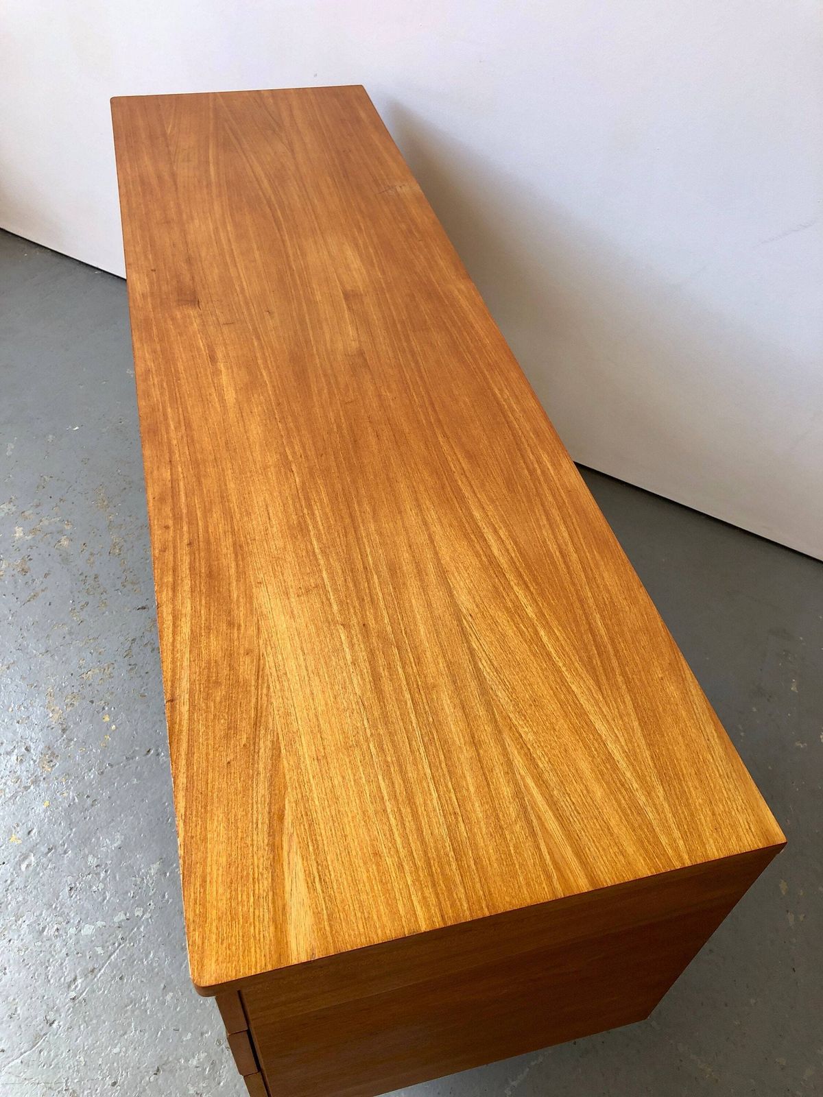 photo for sale Vintage 1960s Uniflex Gunther Hoffstead Q Series Teak Desk. Danish Retro G Plan Mid Century