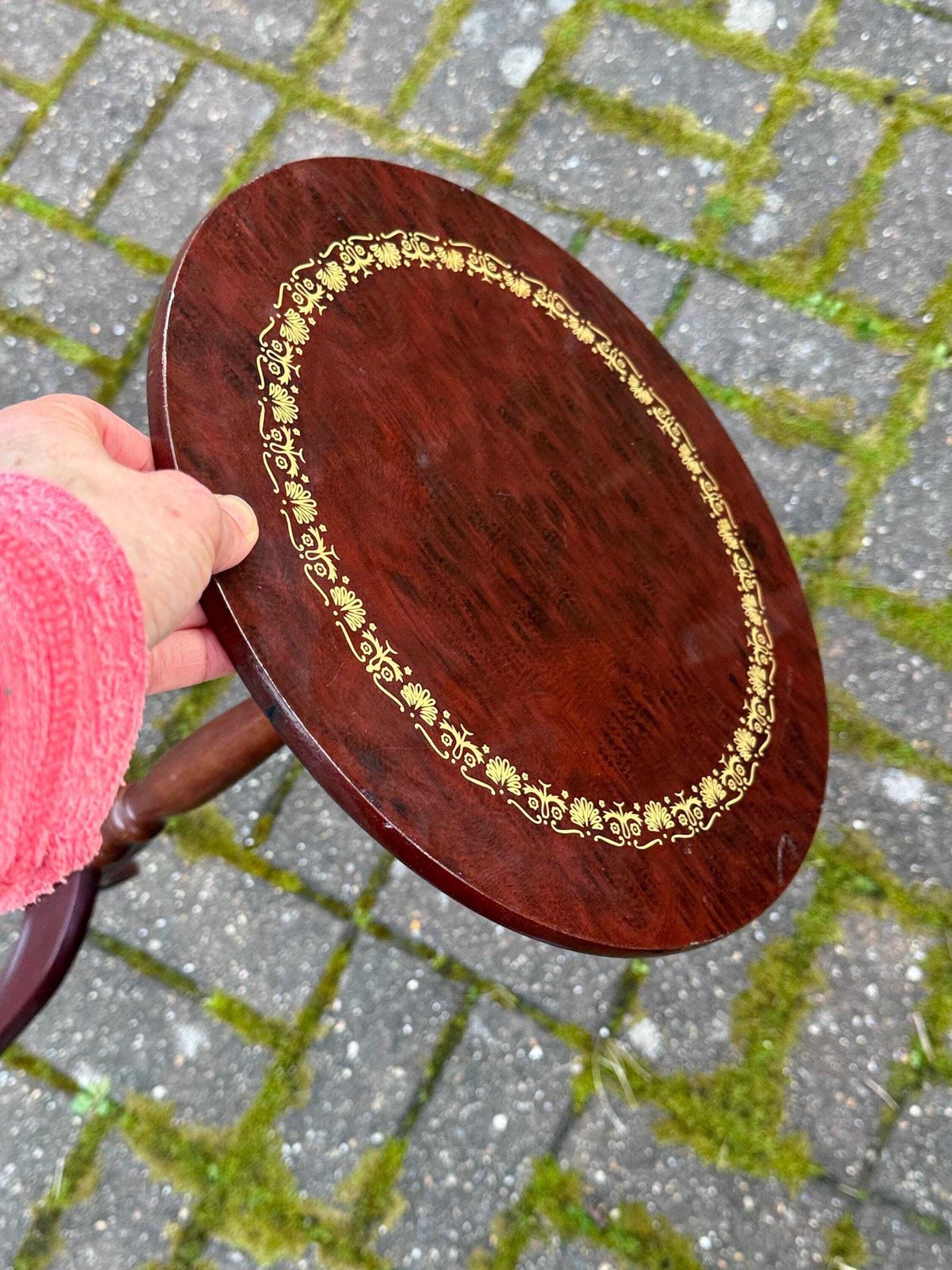 Quirky 1980s Faux Burr Effect Wine Table, Plant Stand photo for sale