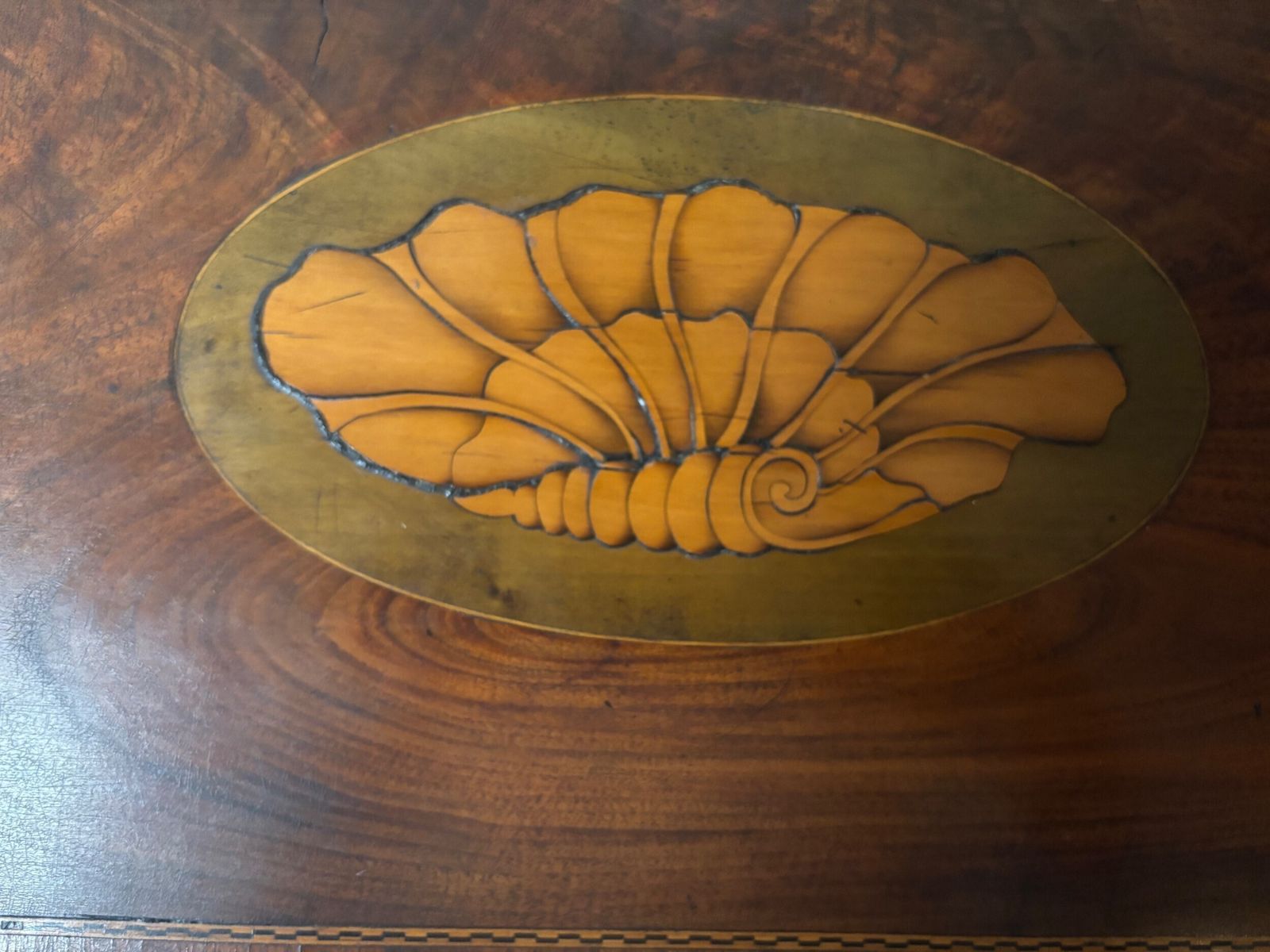 photo for sale Fine Quality Small George III Mahogany And Satinwood Inlaid Bureau