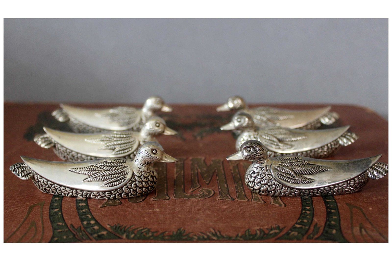 Vintage Set Of 6 Silver Plated Silea Duck Knife Rests, Animal Knife Rest, Fine Dining, Dinner Table, Cutlery Holder, Fork Rest