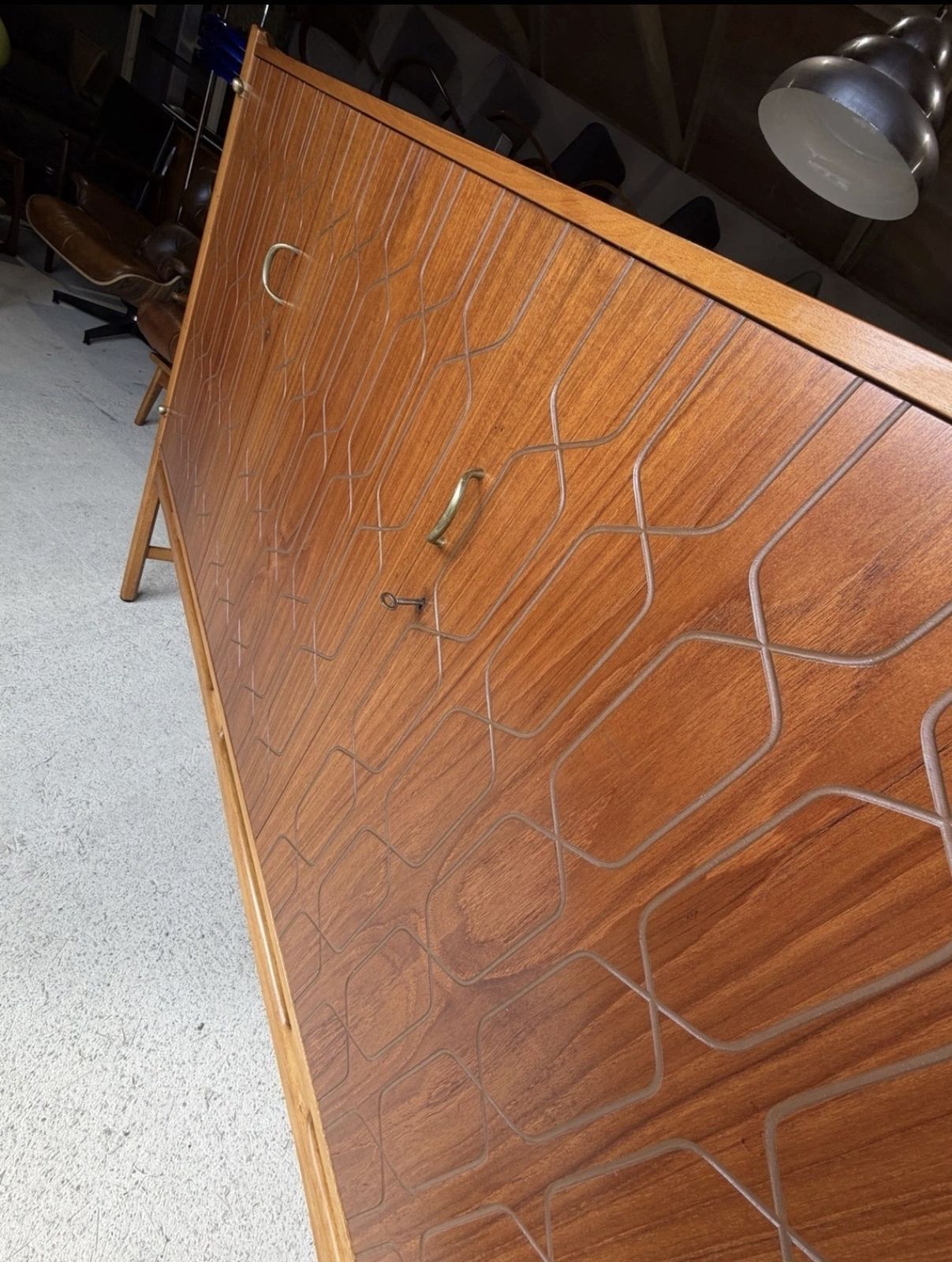 photo vintage Swedish Mid Century High Sideboard Cabinet By David Rosen For Westbergs Möbler