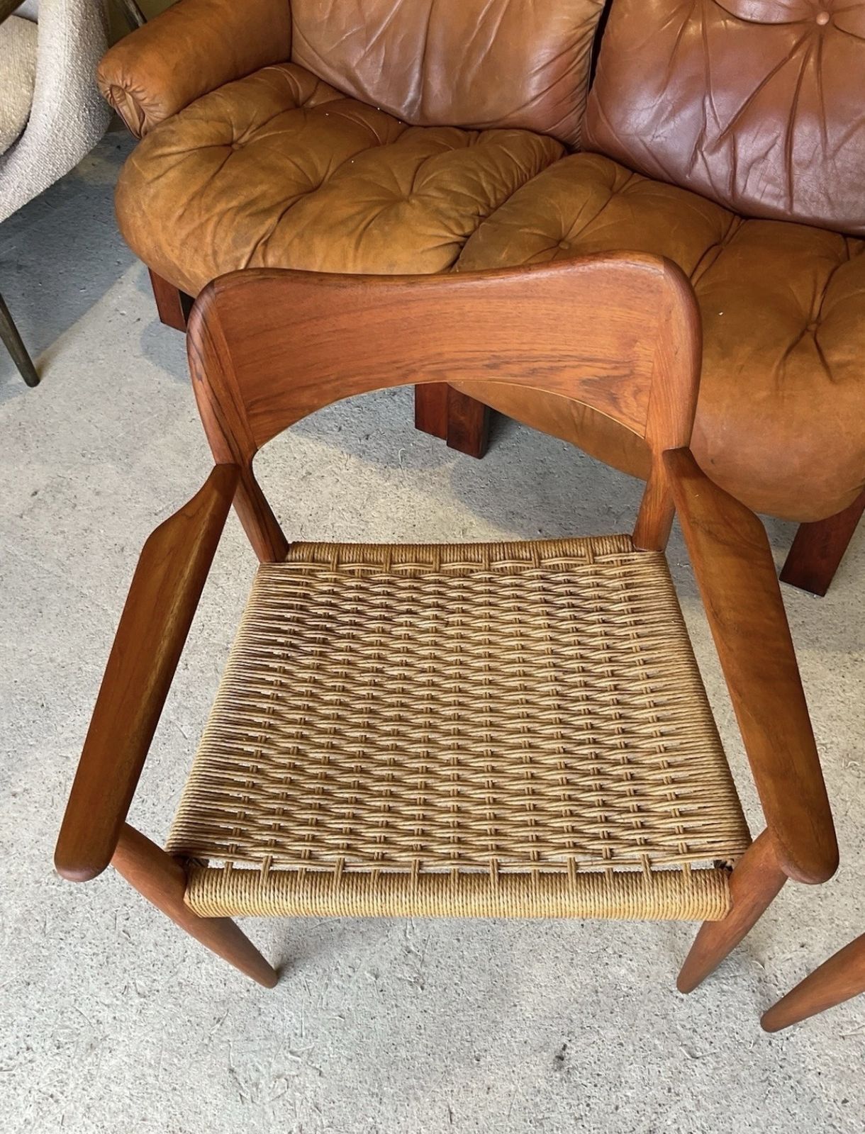 Set Of 2 Danish Carver Dining Chairs By Arne Hovmand Olsen For Mogens Kold photo Furniture