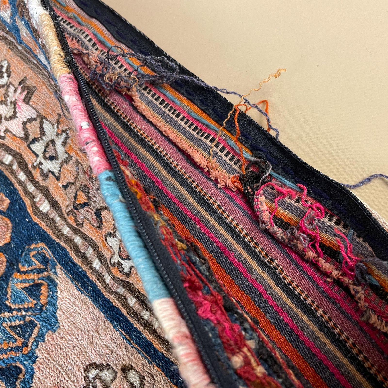 photo furniture Blue Pink Cushion Cover Large Kilim Style Pillow Geometric Handwoven Rug Textile Middle Eastern Pillow Cover Sofa Decor Accent Pillow