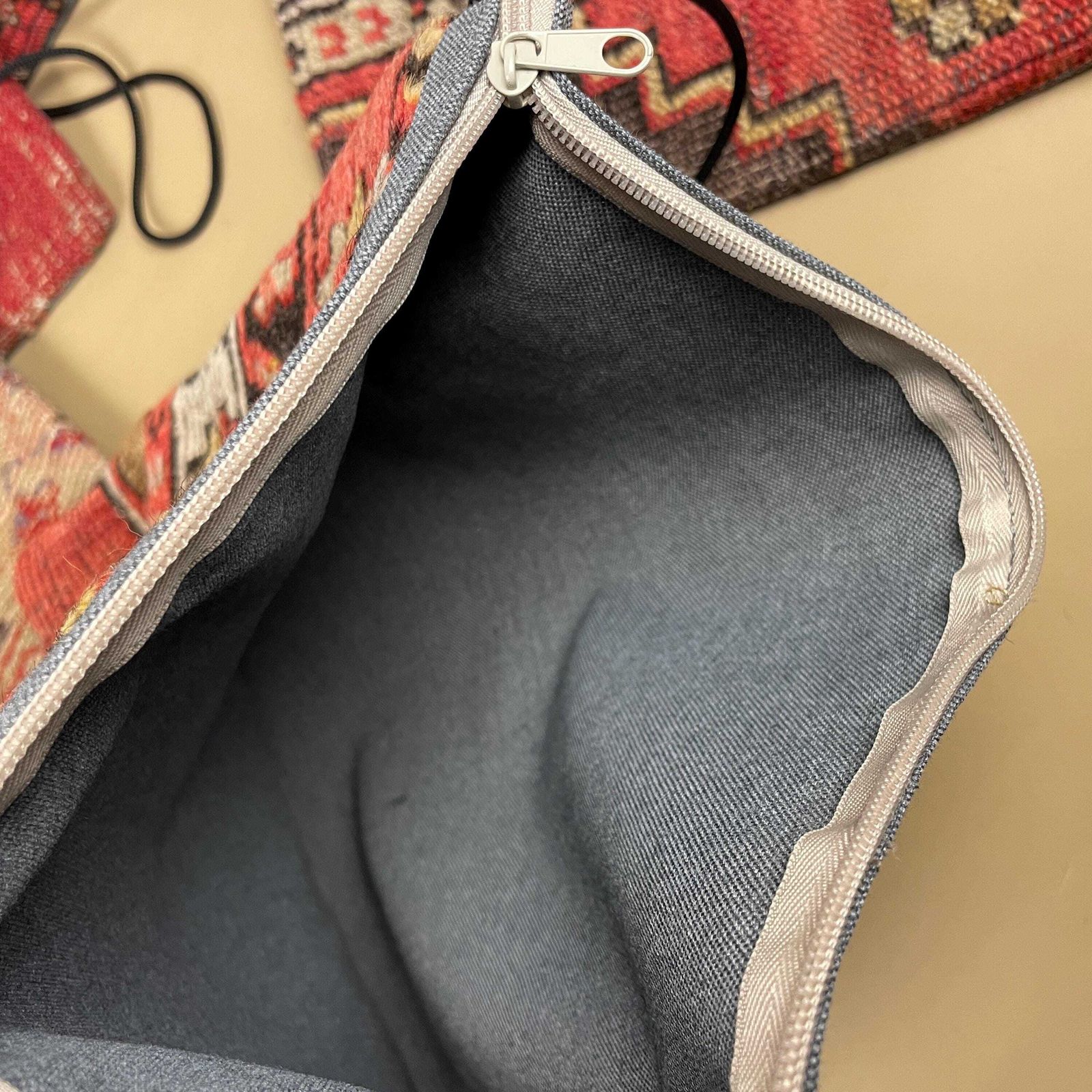 Carpet Bags Set Of 8 Vintage Rug Pouches Zip Purses Handmade Textile Moroccan Traditional Fabric Kilim Geometric Travel Bags photo vintage