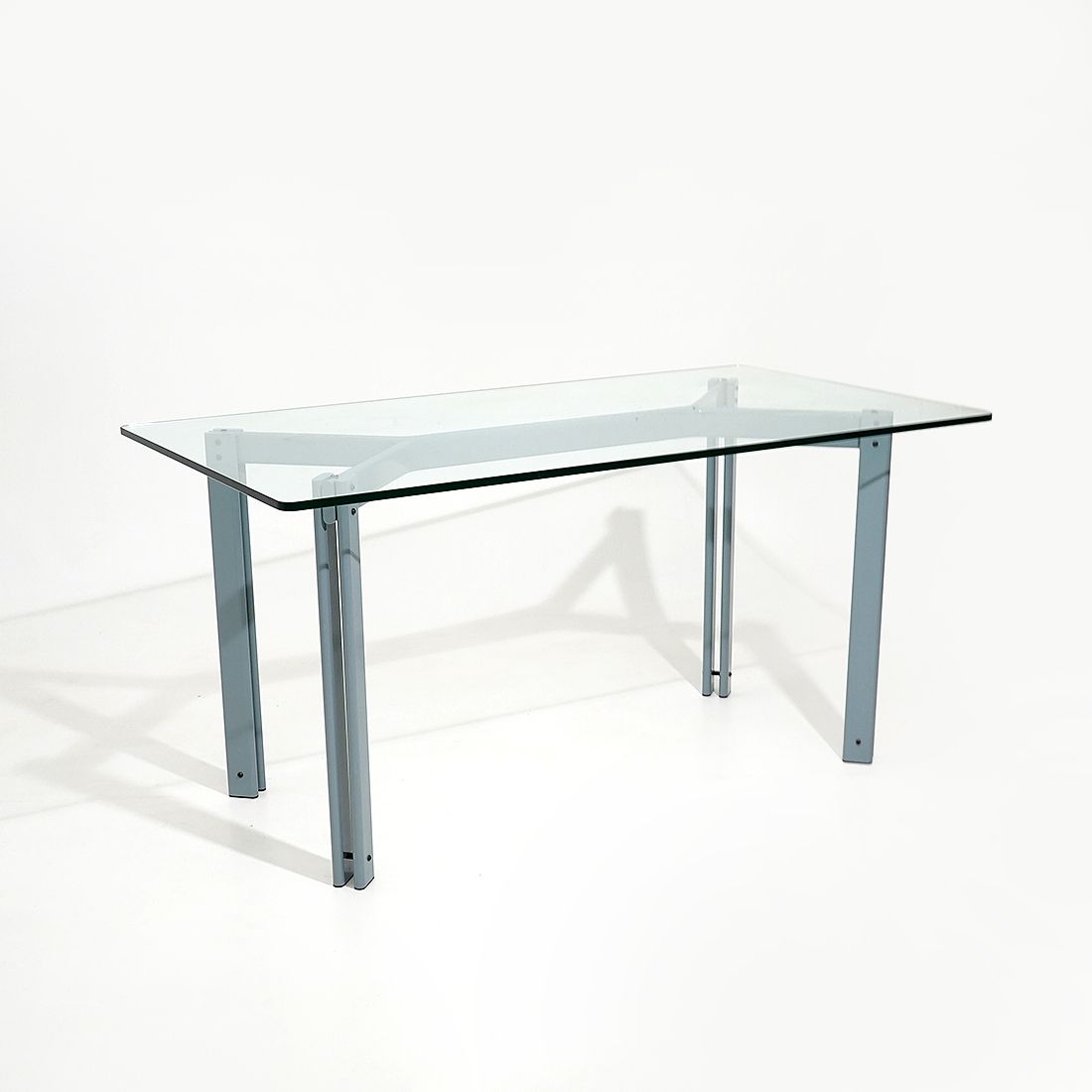 Table With Rectangular Glass Top By Bruno Brunati And Carlo Zerbaro For Cidue, 1980s photo for sale