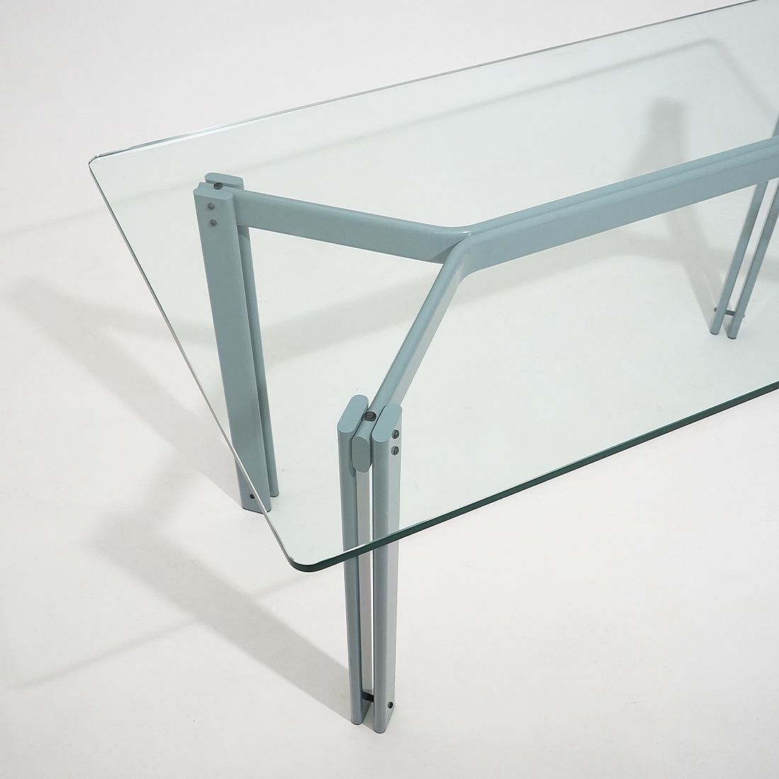 Table With Rectangular Glass Top By Bruno Brunati And Carlo Zerbaro For Cidue, 1980s photo vintage
