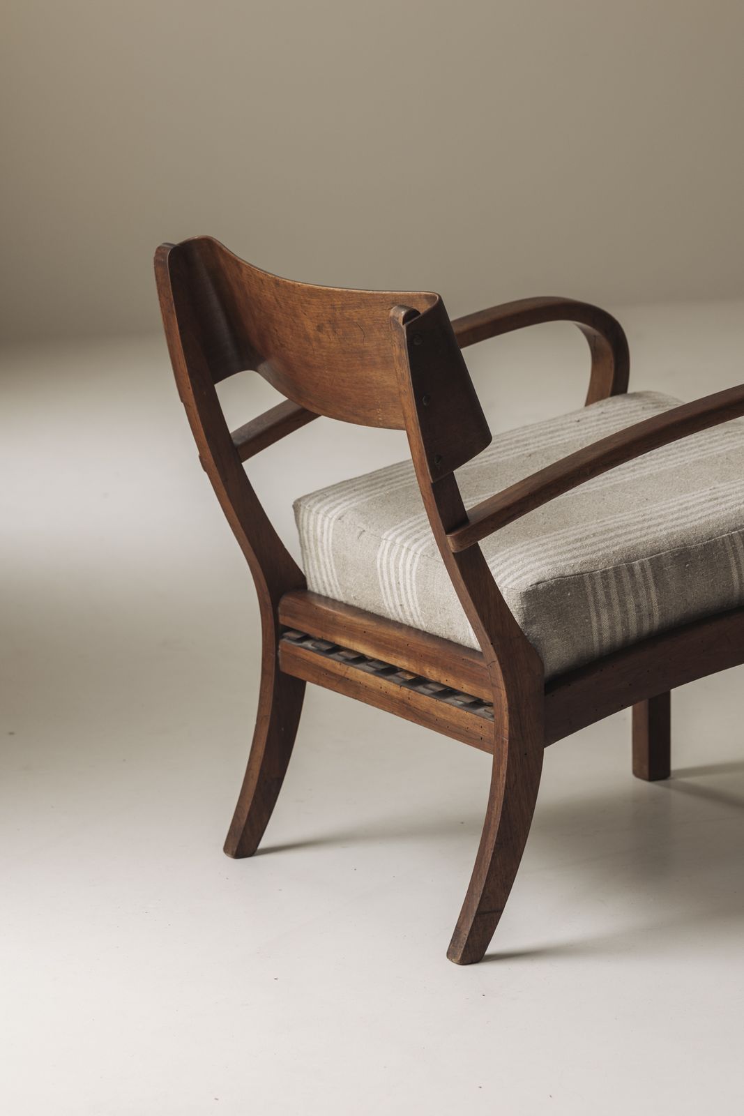 Sculptural Pair Of Italian Easy Chairs In Walnut From The 1950s. photo Furniture
