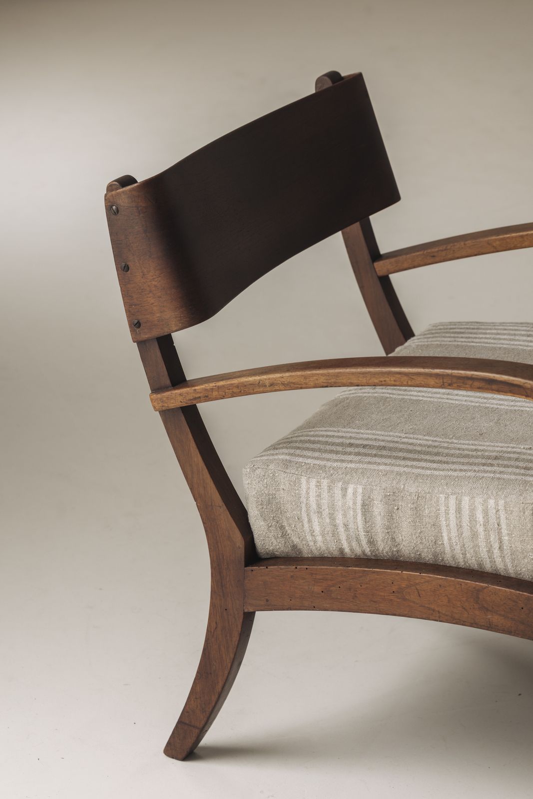 Sculptural Pair Of Italian Easy Chairs In Walnut From The 1950s. photo 4600.0
