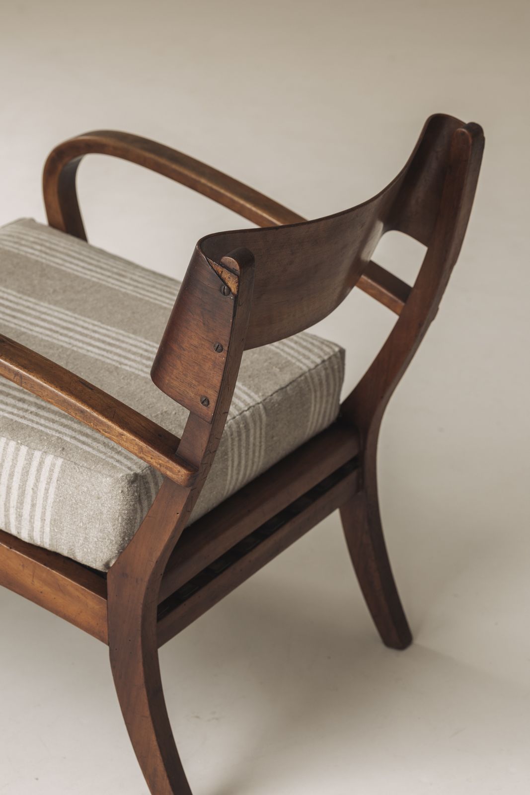 Sculptural Pair Of Italian Easy Chairs In Walnut From The 1950s. photo buy