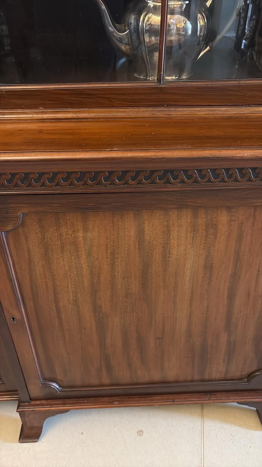 Antique Early 20th Century Mahogany Breakfront Bookcase photo for sale