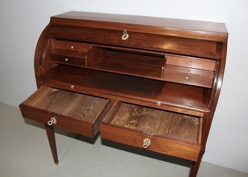 Office Cylinder Louis XVI Mahogany 18th photo vinterior