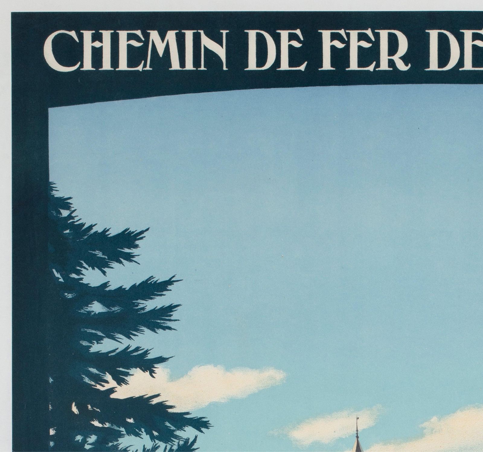 Affiche publicitaire de voyage Chaumont C1928, chemins de fer français, Contant Duval photo for sale