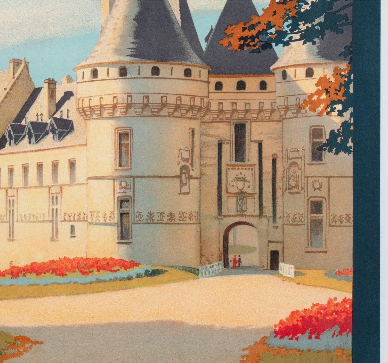 Chaumont C1928 Franse Spoorweg Reisadvertentieposter, Contant Duval photo vinterior