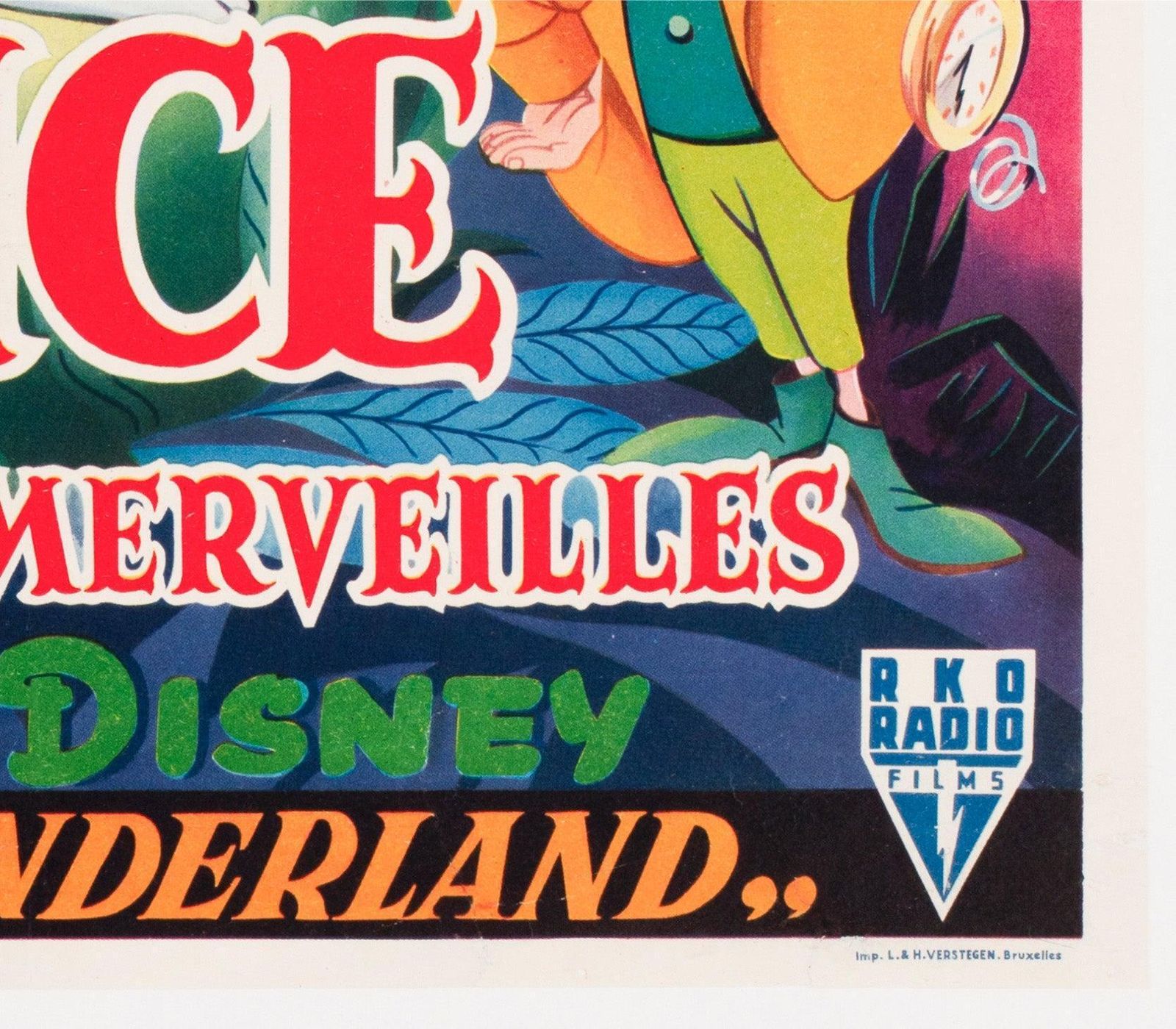 Alice In Wonderland 1951 Belgian Film Poster photo vintage