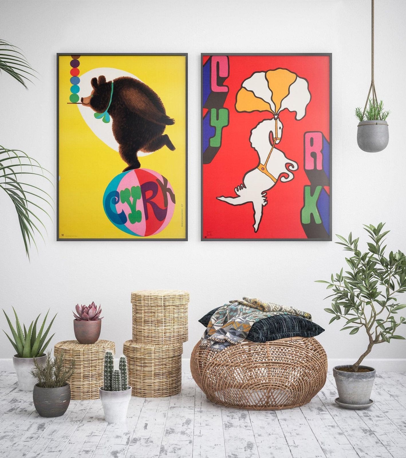 Cyrk Ballet Horse R1979 Polish Circus Poster, Jan Mlodozeniec photo furniture