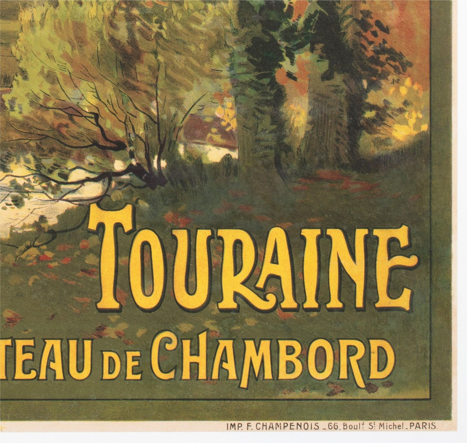 Touraine Chateau De Chambord C1910 French Travel Advertising Poster photo vintage
