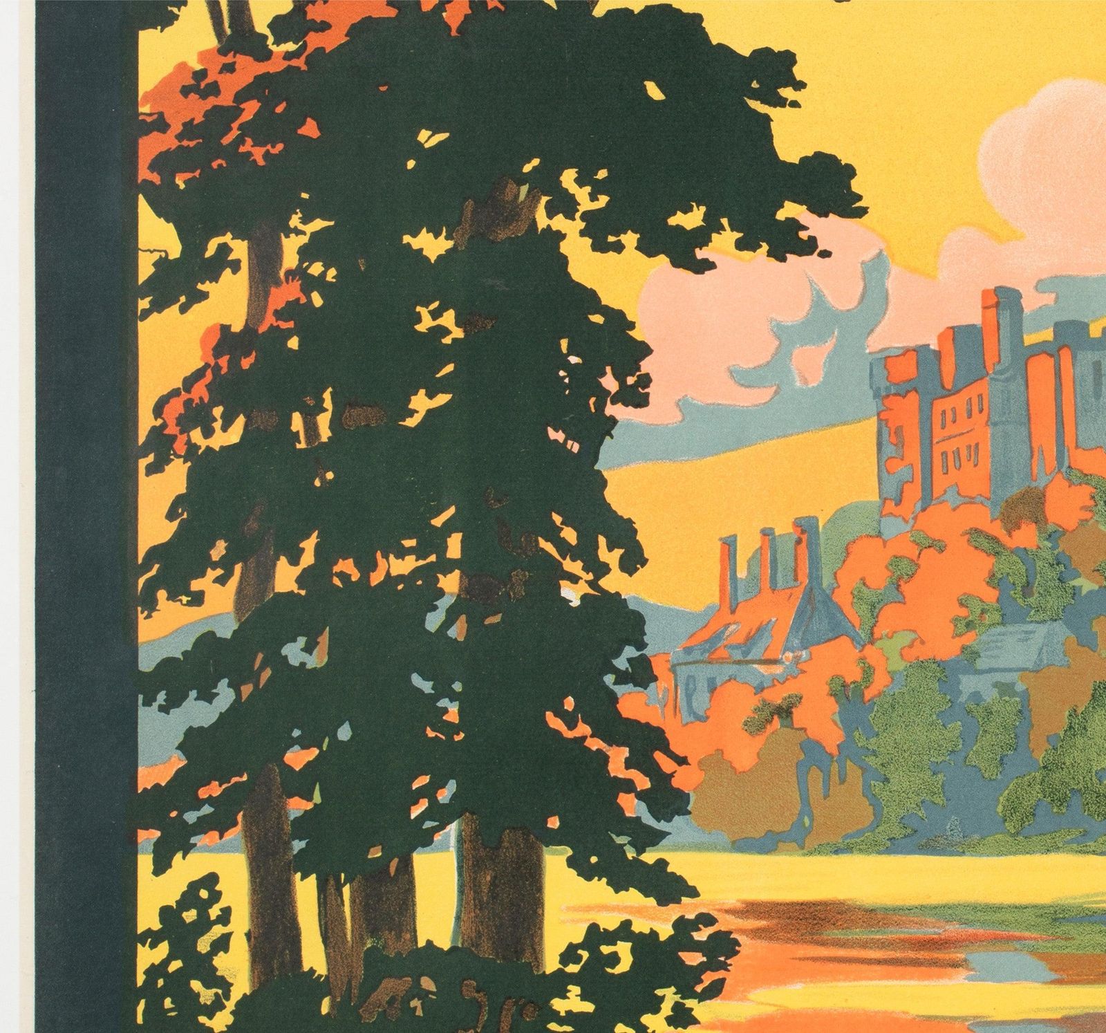 Affiche publicitaire de voyage en train Windsor Castle vers 1913, Constant Duval photo 2384.0