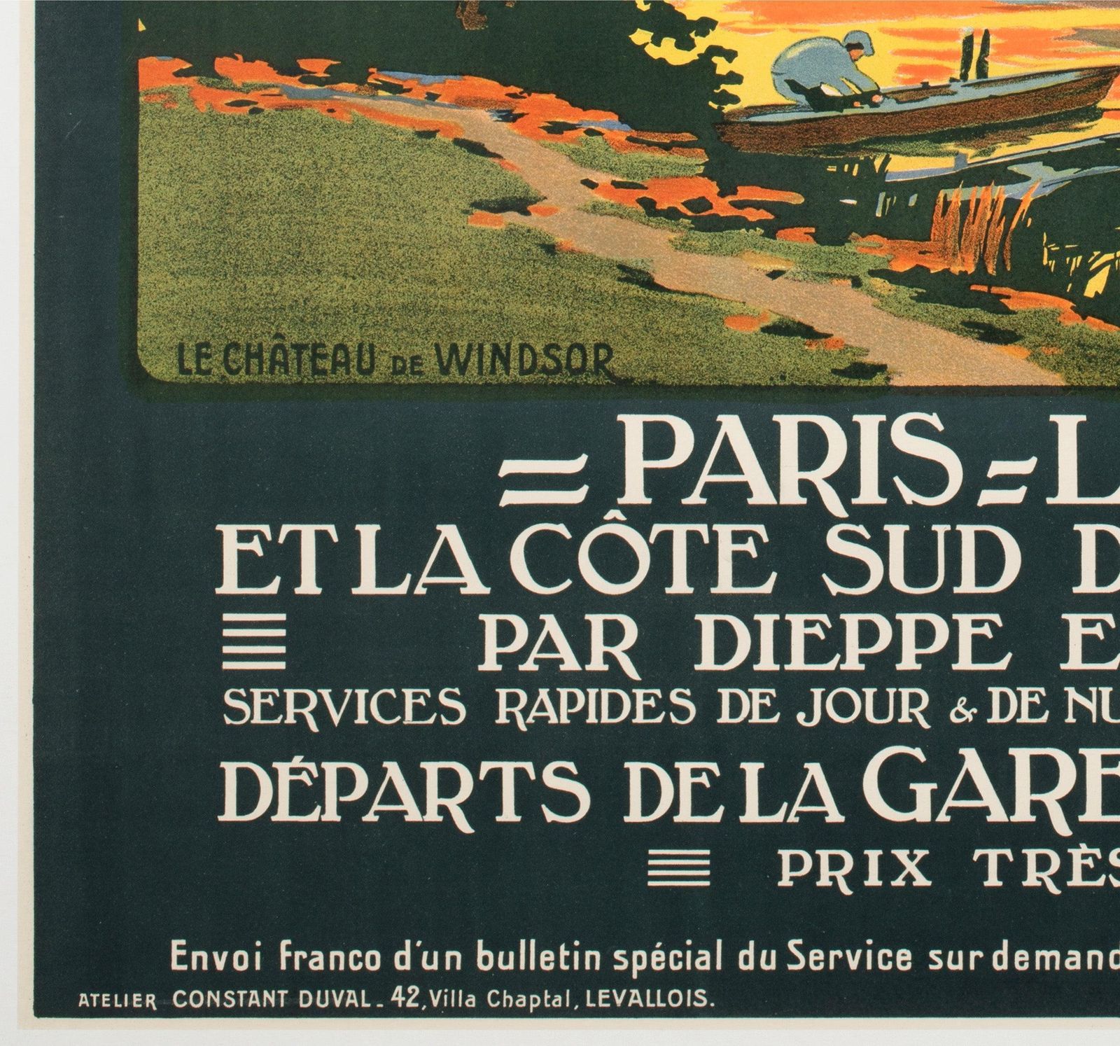 Windsor Castle ca. 1913, Franse spoorweg reisaffiche, Constant Duval photo buy