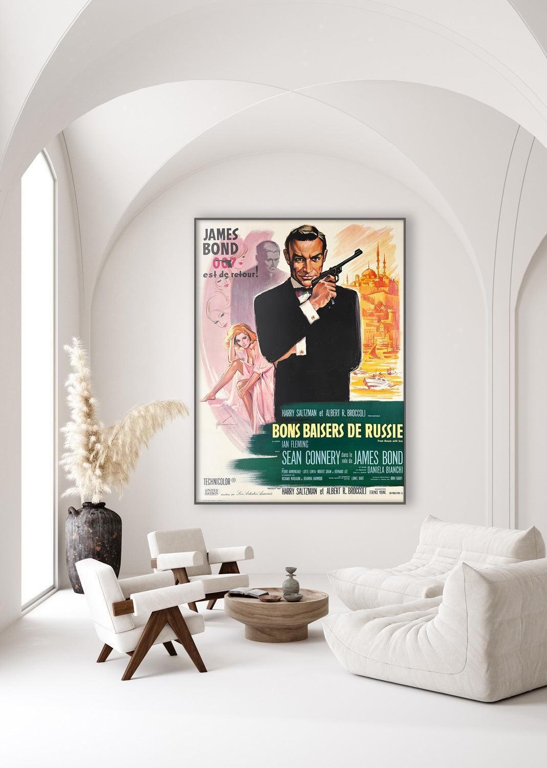 Affiche de cinéma française Grande, From Russia With Love, 1964, Boris Grinsson photo furniture
