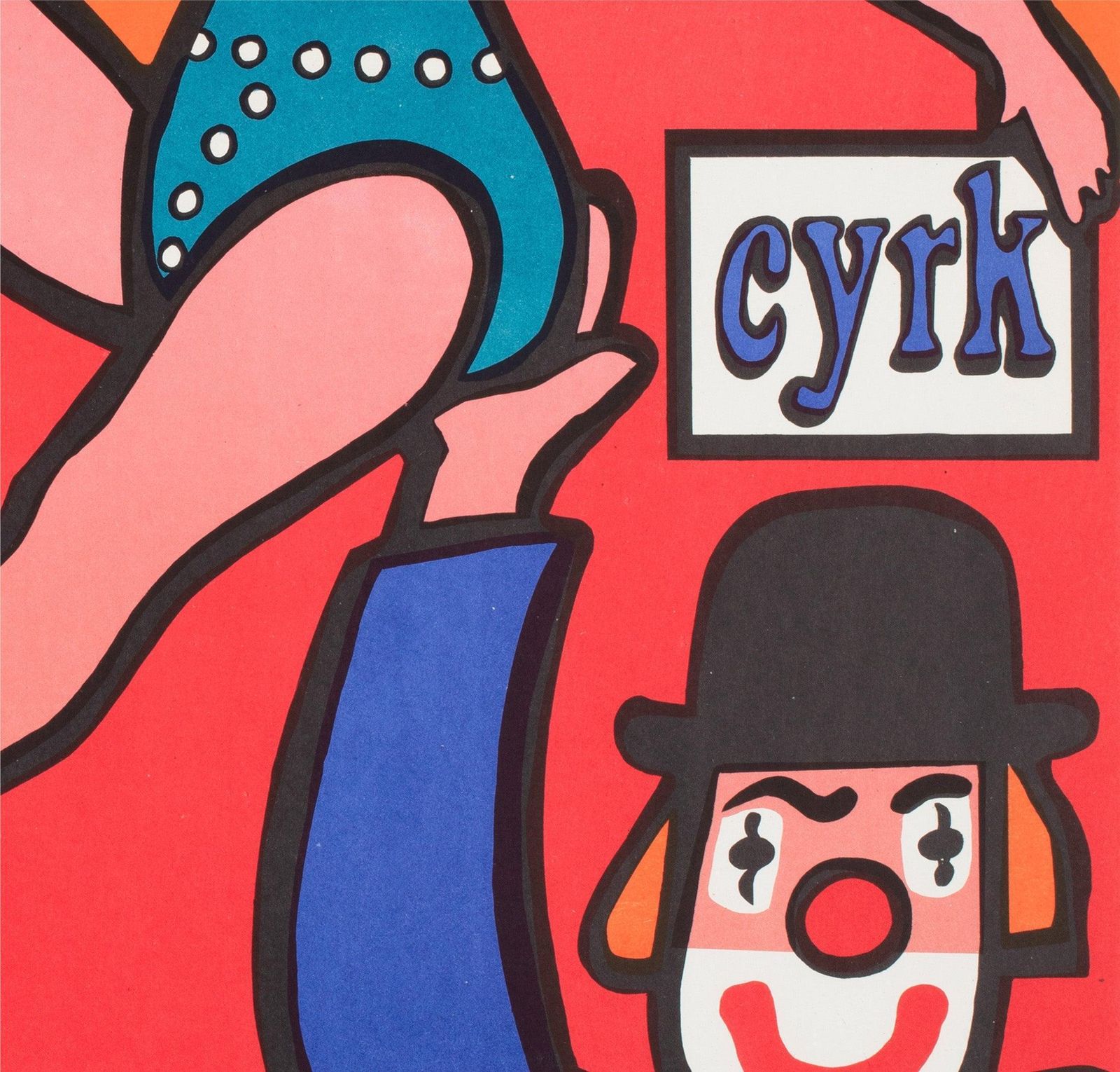Cyrk Clown Balancing Lady 1975 Polish B1 Circus Poster, Jan Mlodozeniec photo vinterior