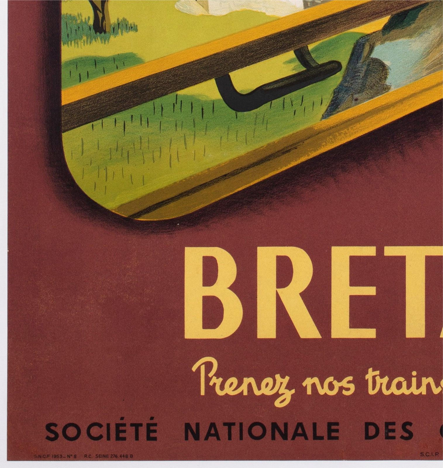 Bretagne 1953 Sncf French Railway Travel Advertising Poster, Jean Garcia photo buy