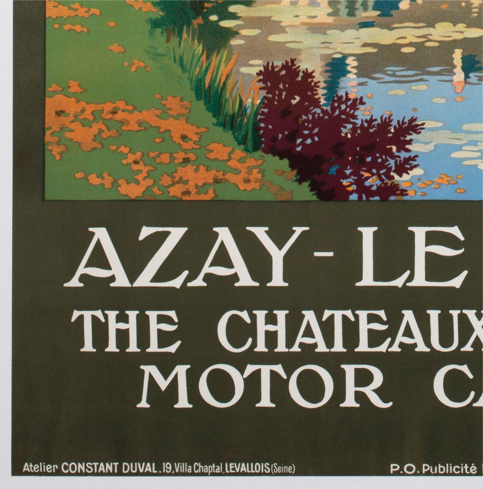 Affiche publicitaire de voyage Chateau D'Azay Le Rideau vers 1925, Contant Duval photo buy