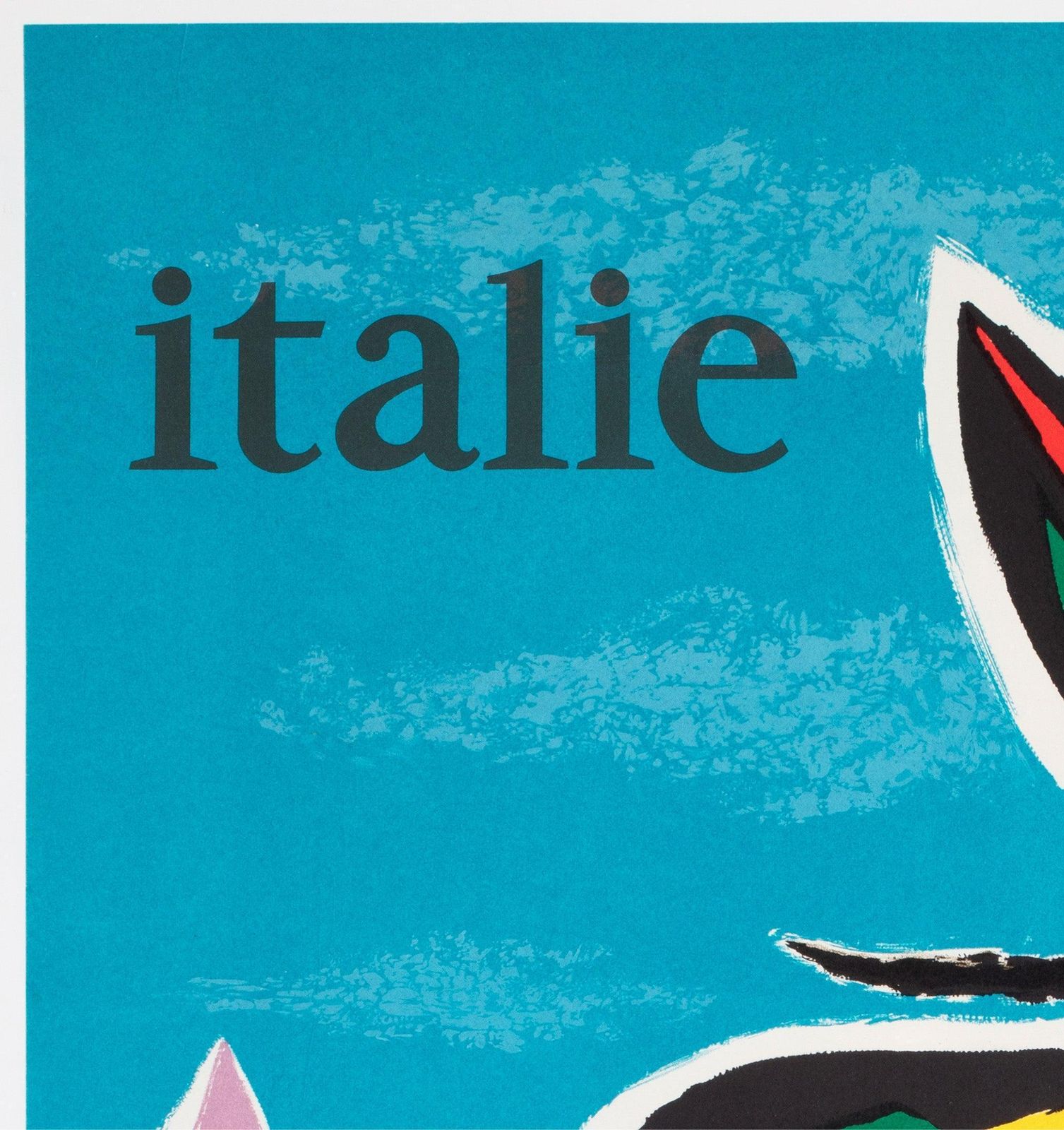 Air France Italy 1960s Airline Travel Advertising Poster, Guy Georget photo for sale