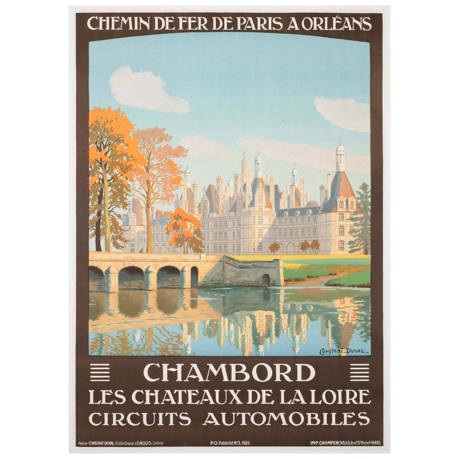 Chambord C1925 French Travel Advertsing Poster, Constant Duval