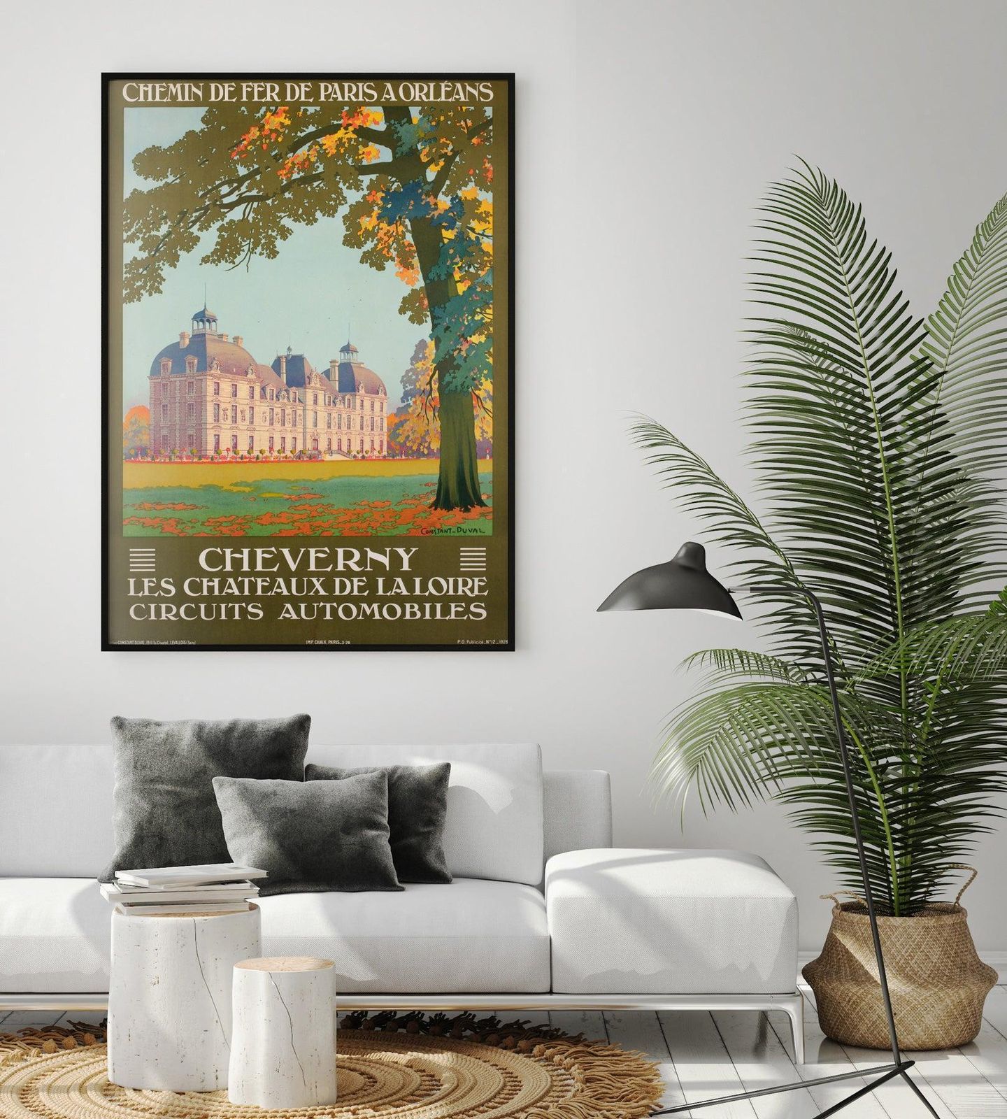 Cheverny C1926 French Railway Travel Advertising Poster, Contant Duval photo furniture