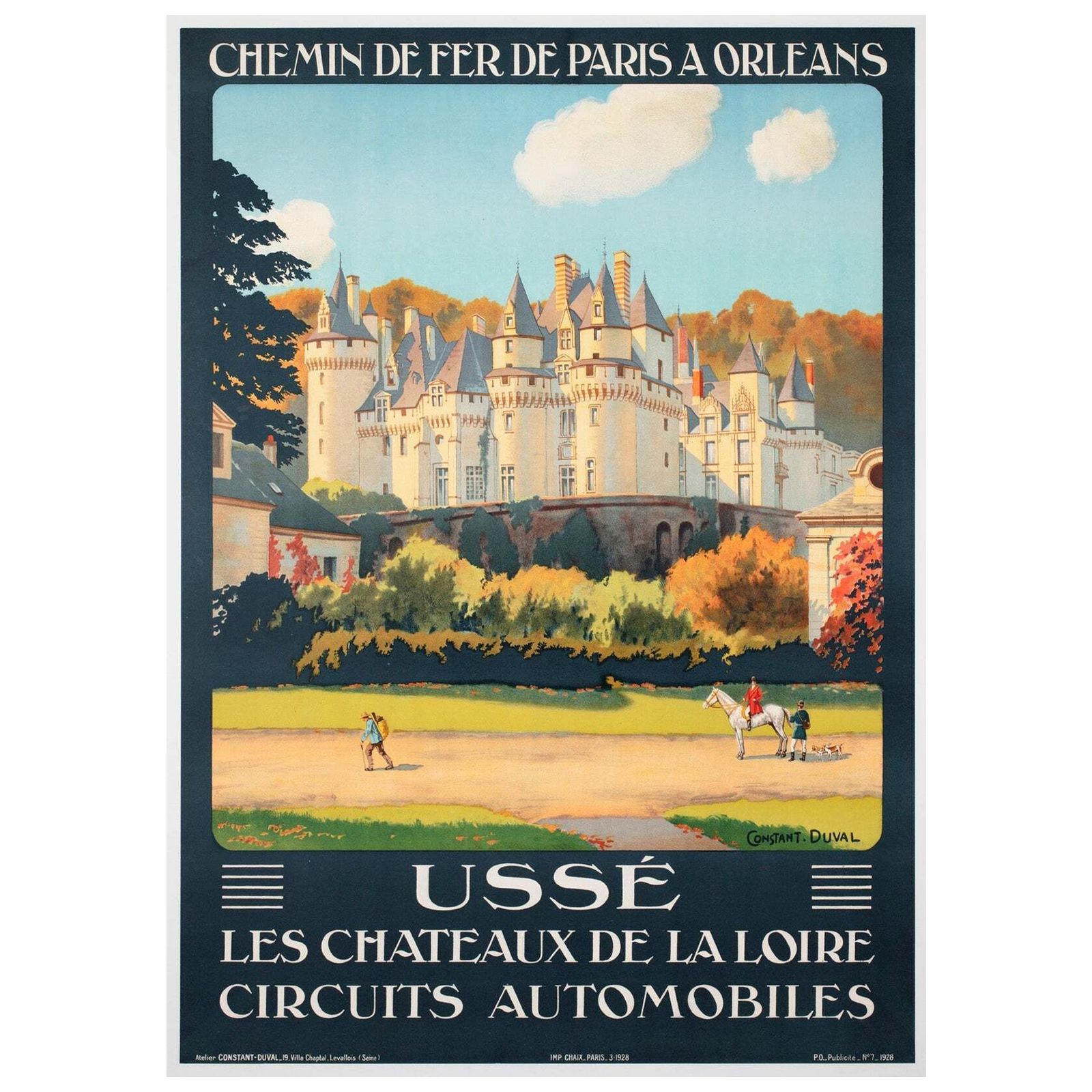 Usse Chateau Loire C1928 French Travel Advertising Poster, Constant Duval
