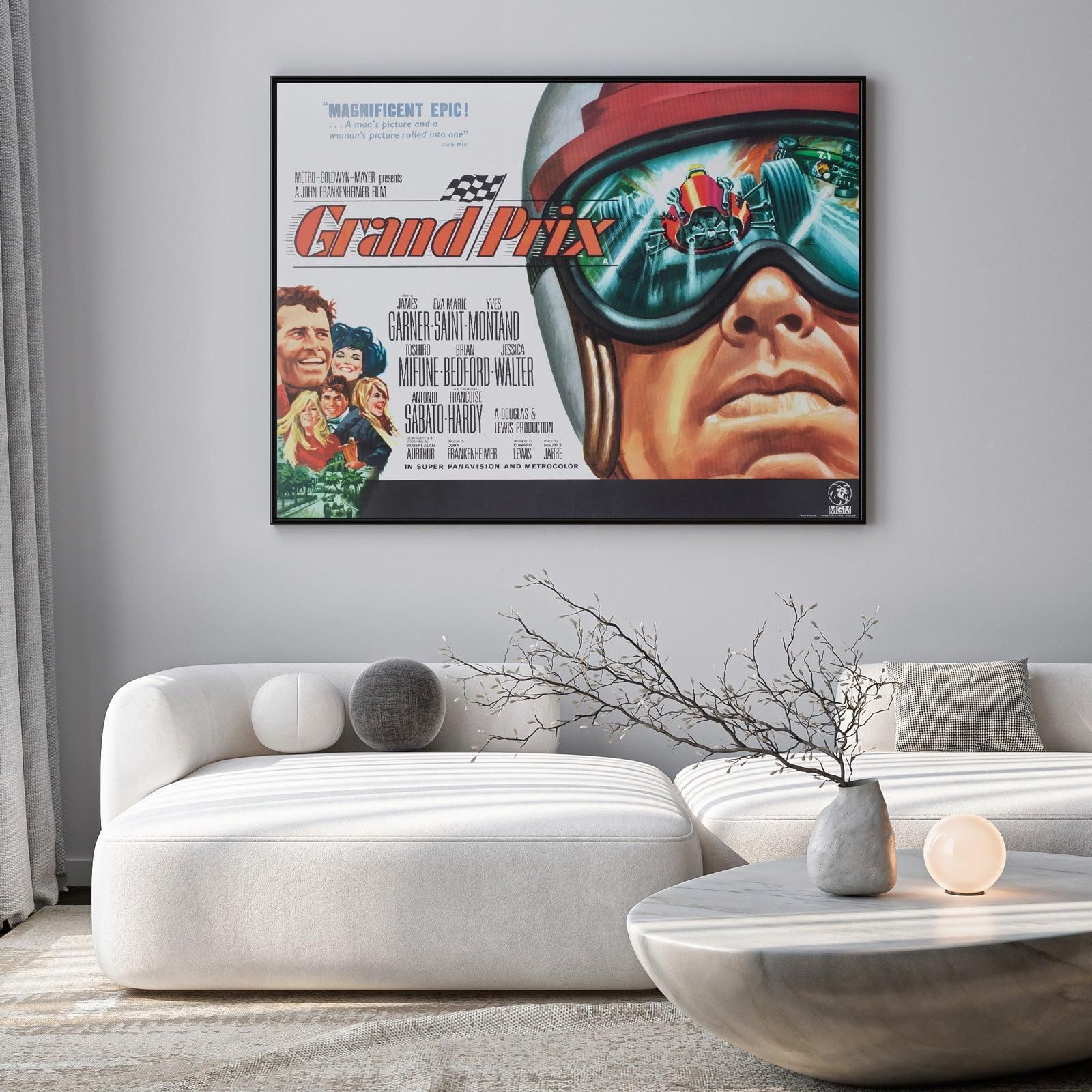 Grand Prix 1968 Uk Quad Film Poster photo furniture