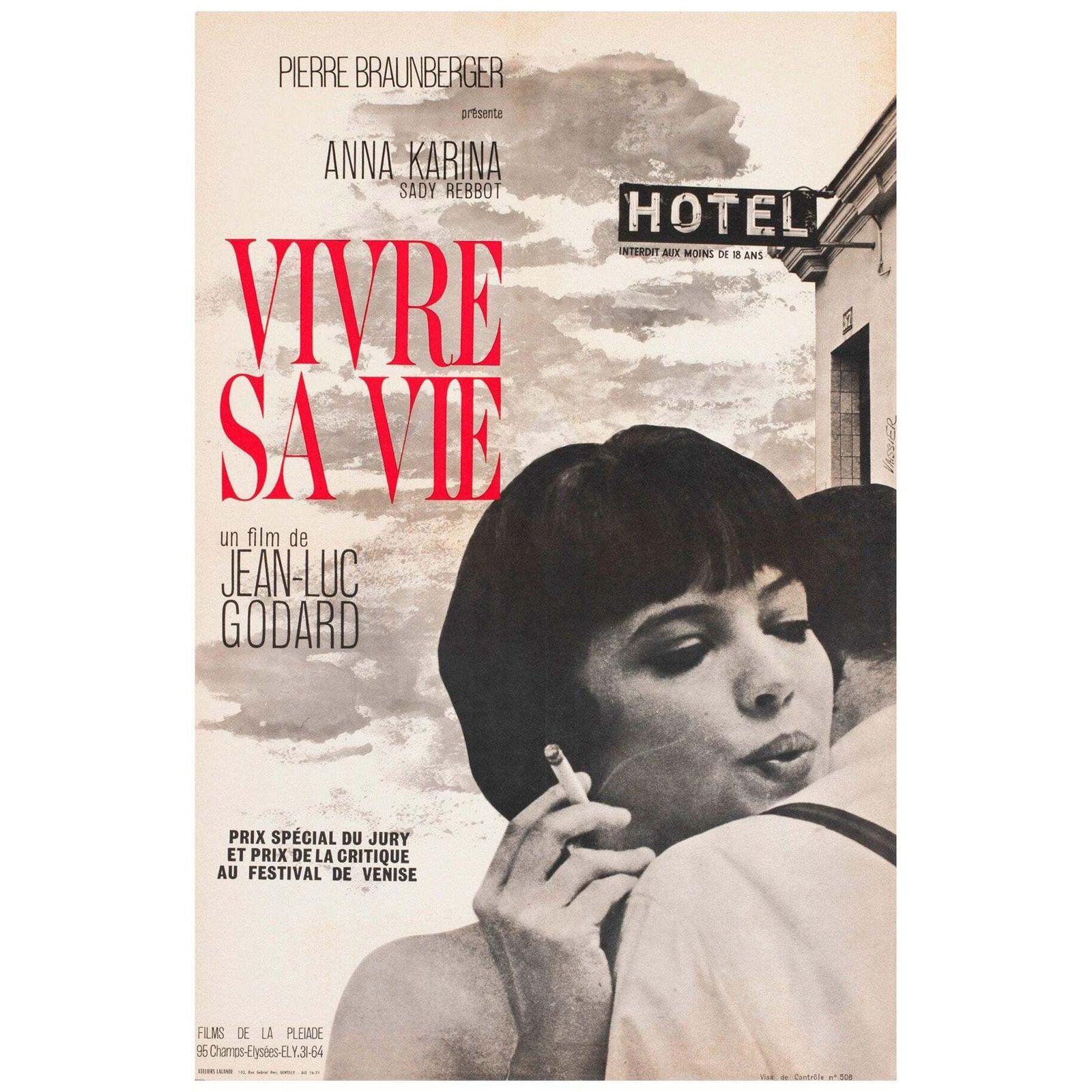 Vivre Sa Vie 1962 French Petite Film Poster, Vaissier