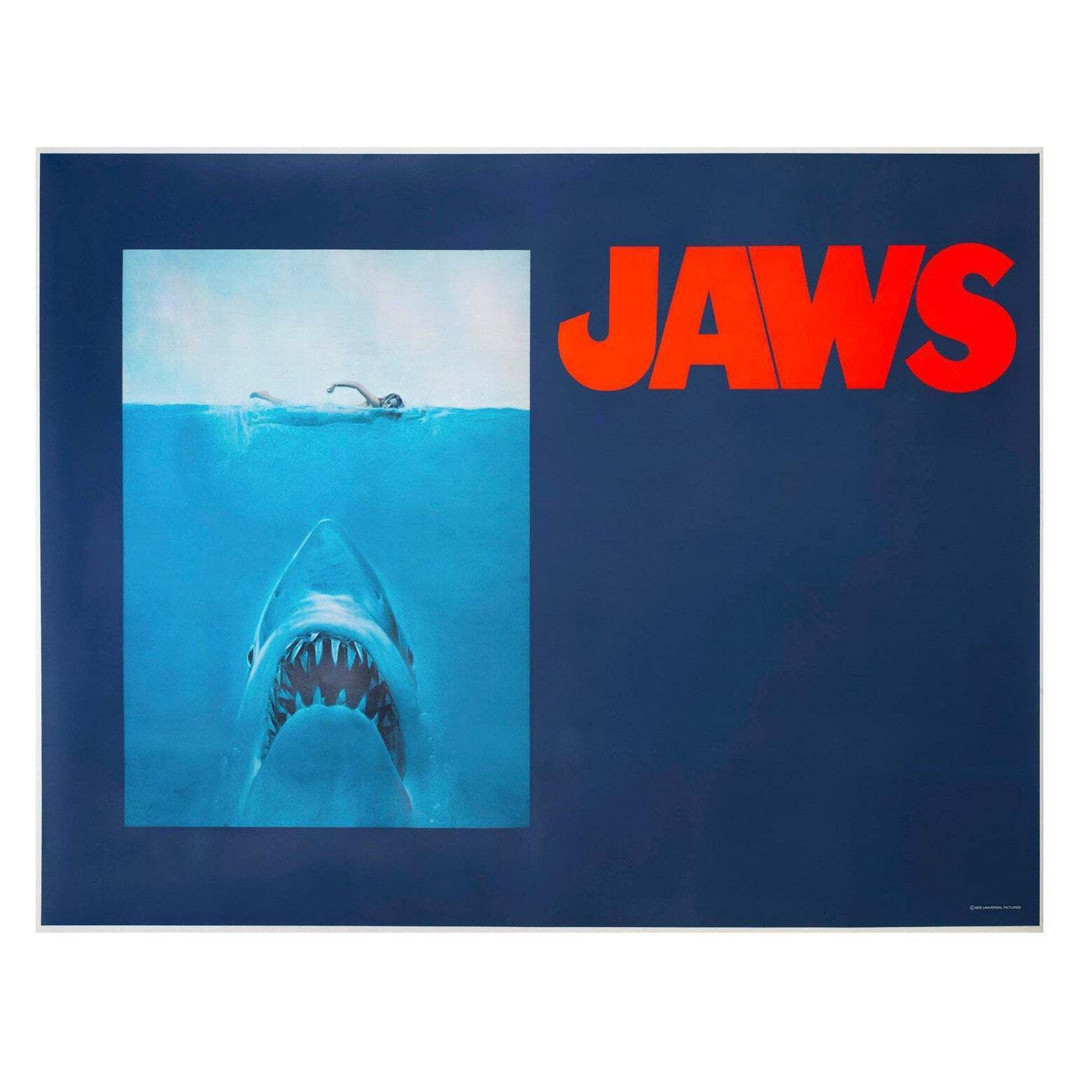 Affiche de film Jaws 1975 format Subway US, Advance sans date, Roger Kastel