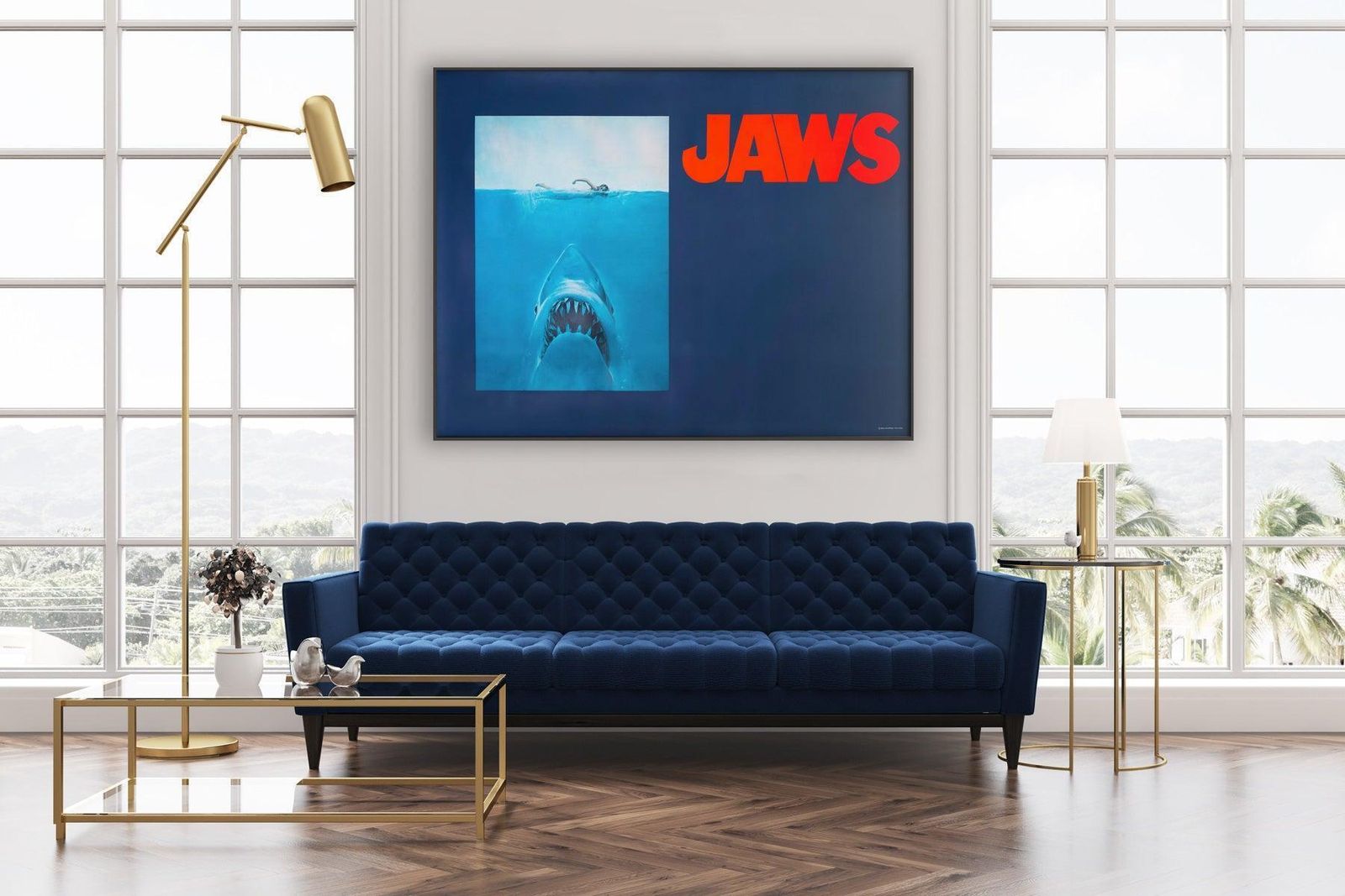 Affiche de film Jaws 1975 format Subway US, Advance sans date, Roger Kastel photo furniture